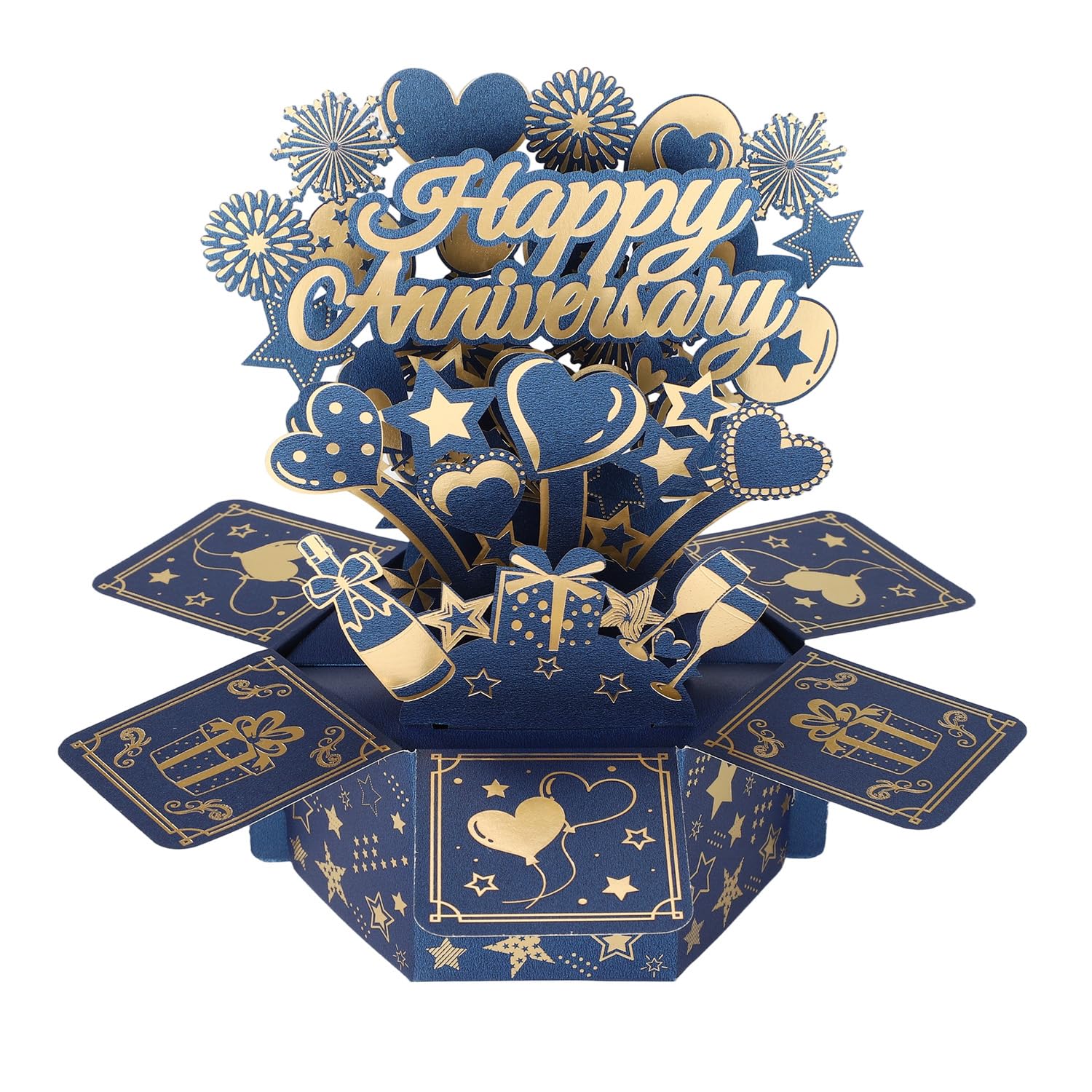 Happy Anniversary Pop-up Card, Colorful 3D Wedding Anniversary Cards with Envelopes Cool Birthday Pop-up Box for Men Women (Universal) — image 1