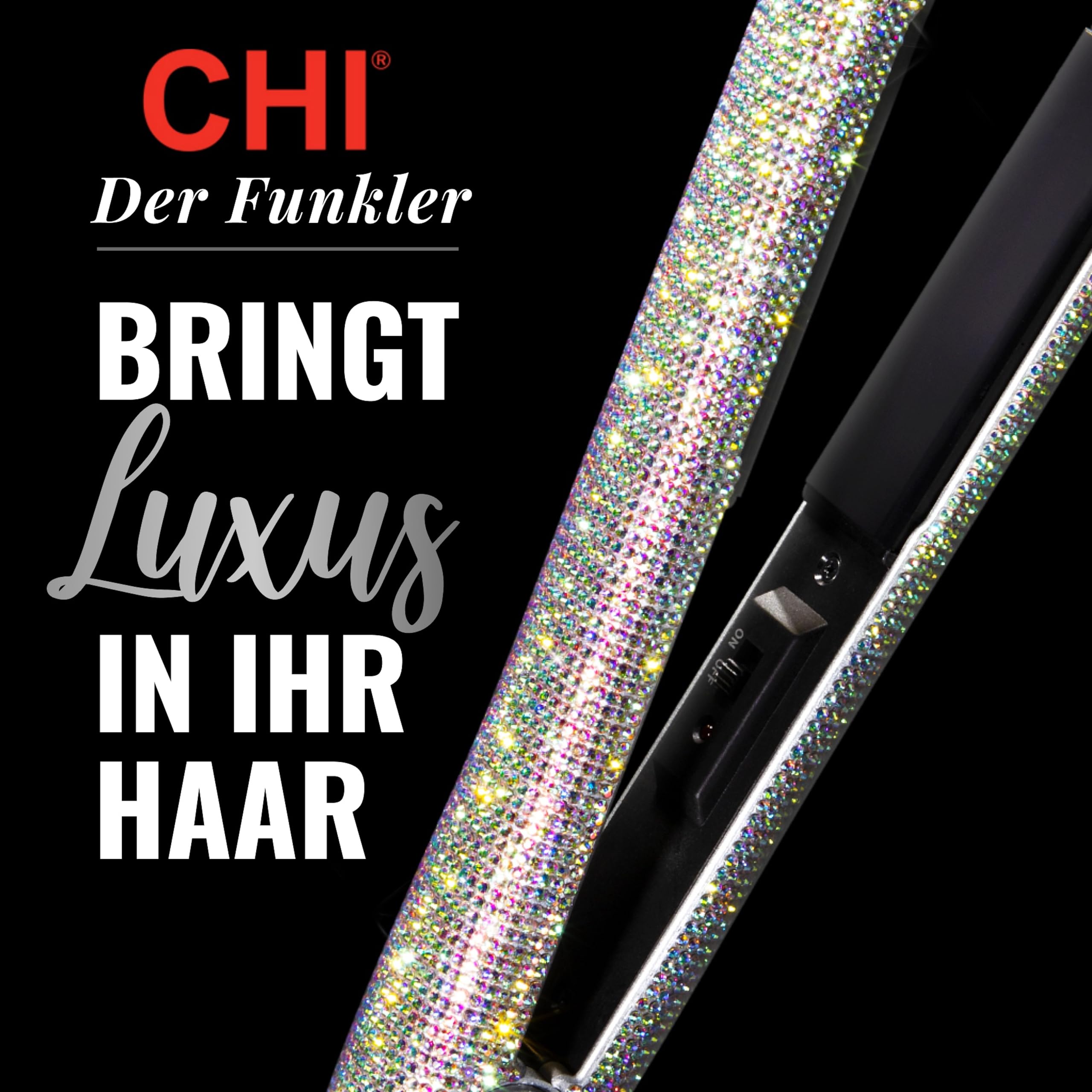CHI The Sparkler Lava Ceramic Flat Iron, Sonderedition, Haarglätter für ein gleichmäßiges & glattes Finish, 11-Fuß-Kabel für Komfort, 1" Eisen, Silber