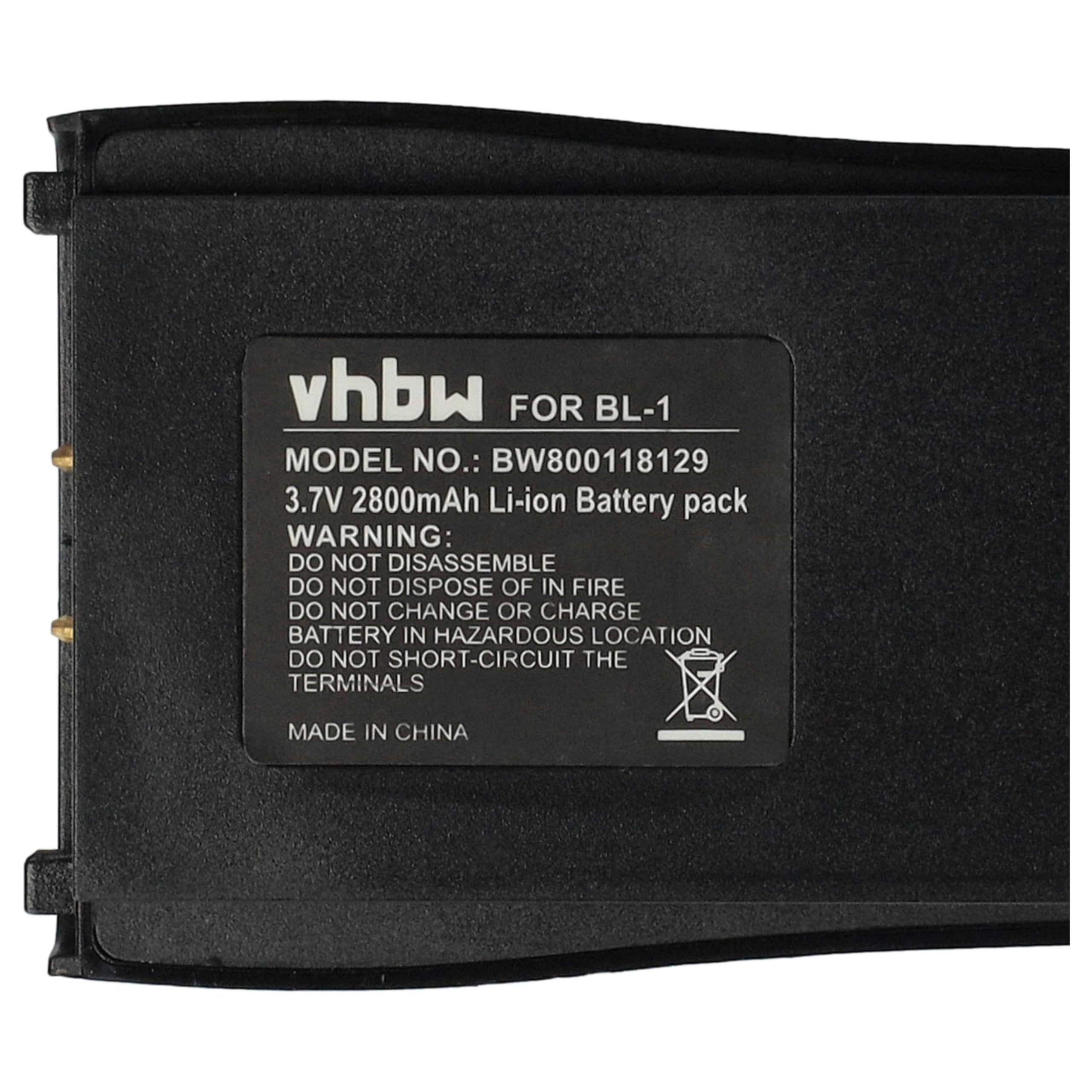vhbw 5 x akumulator kompatybilny z Baofeng H777, BF-666S, BF-777S, BF-888S, krótkofalówka (2800 mAh, 3,7 V, litowo-jonowa)