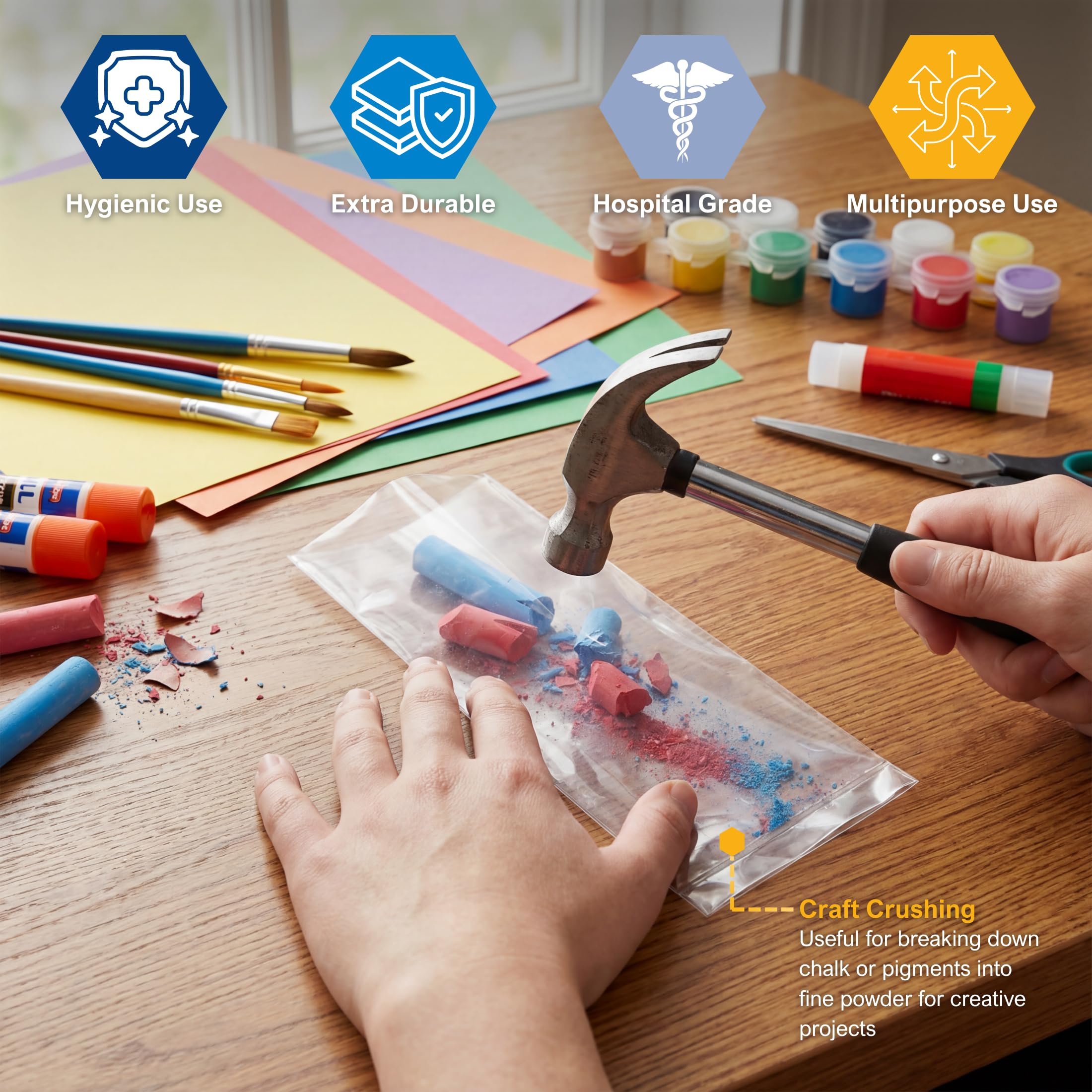 MED PRIDE Trituradora de la píldora bolsas - paquete de 1000 desechable medicina trituradoras - grado médico claro tablet bolsas de trituración para fácil consumo con basura cero - (4,7” x 2”)