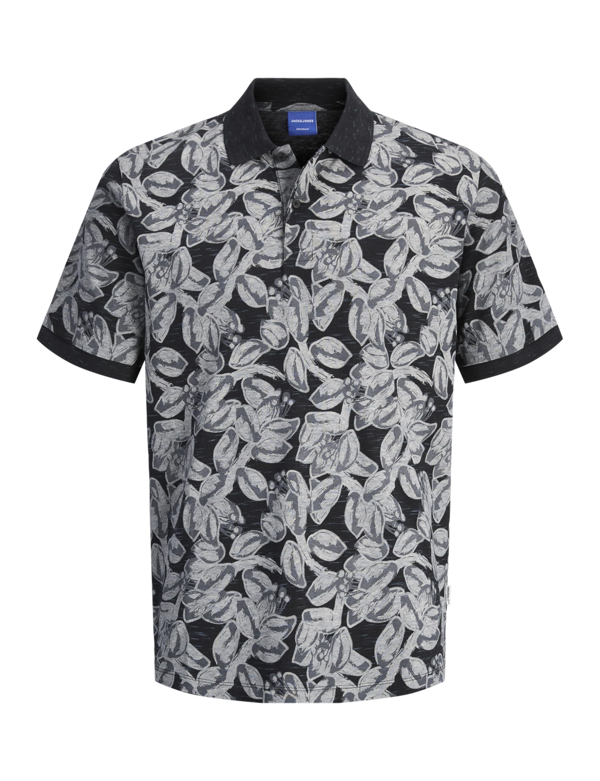 JACK & JONES Jorsplit AOP Polo SS, Black, S
