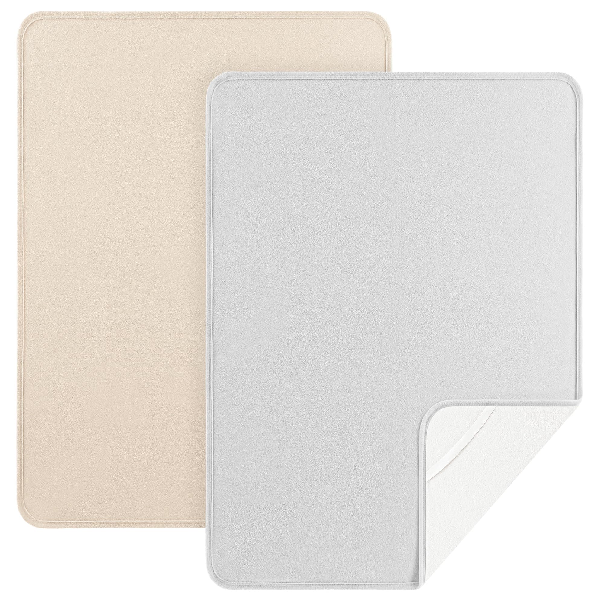 Susurration 2er Pack Bettunterlage Wasserdicht Kinder 75x90 cm Waschbar Matratzenschoner Baby Inkontinenzunterlage Atmungsaktiv Nässeschutz Unterlage für Baby Kinder Bett (Grey)