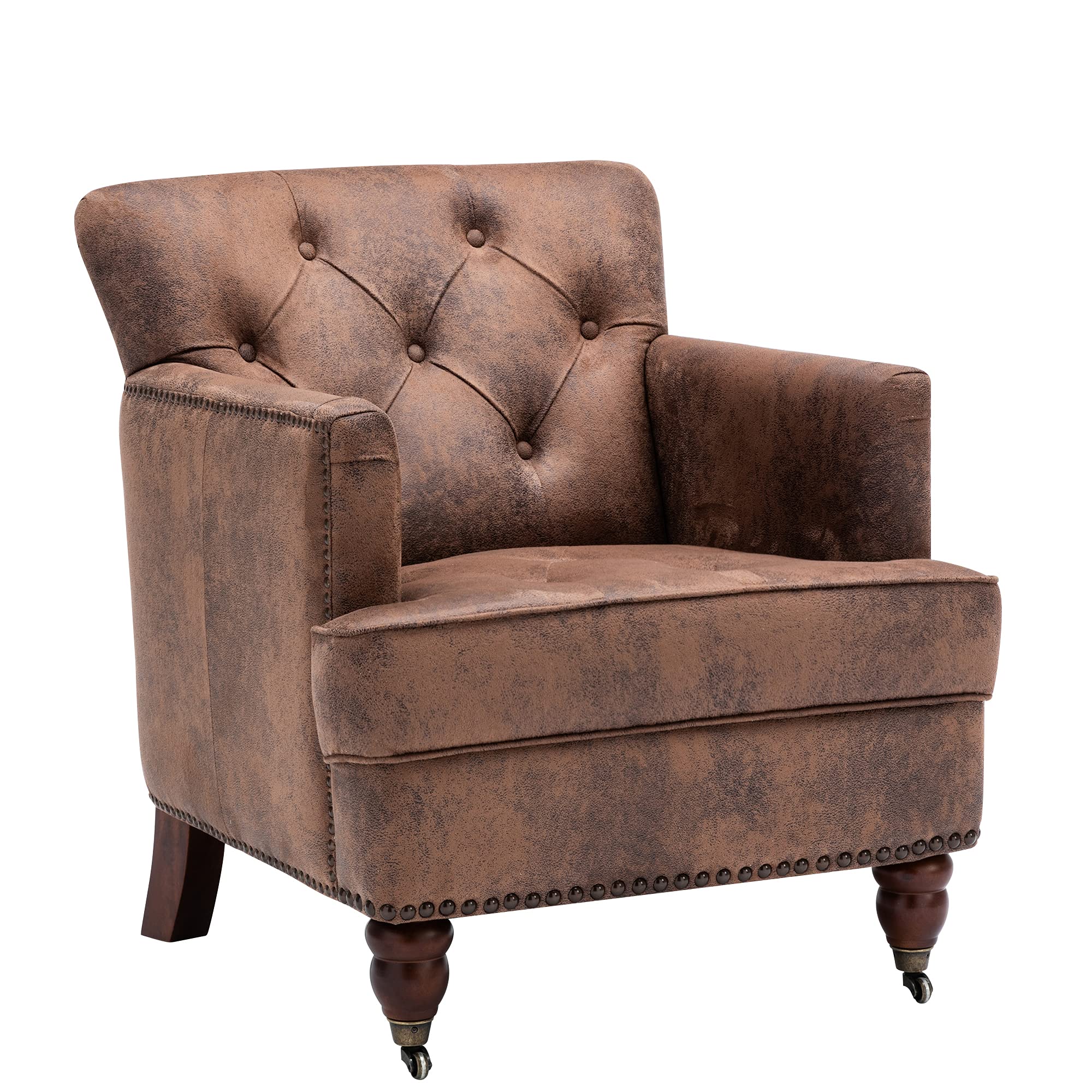 Morden Accent Chair Single Club Chair Leisure Sofa for Living Room, Assembly-Free, Upholstered Fabri