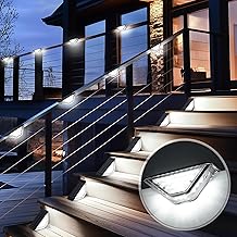 Solpex Lampes solaires pour jardin extérieur, 33 LED, lampes solaires d'escalier, lampes solaires étanches pour l'extérieur, éclairage de jardin pour escaliers, marches, terrasse (6 pièces, blanc