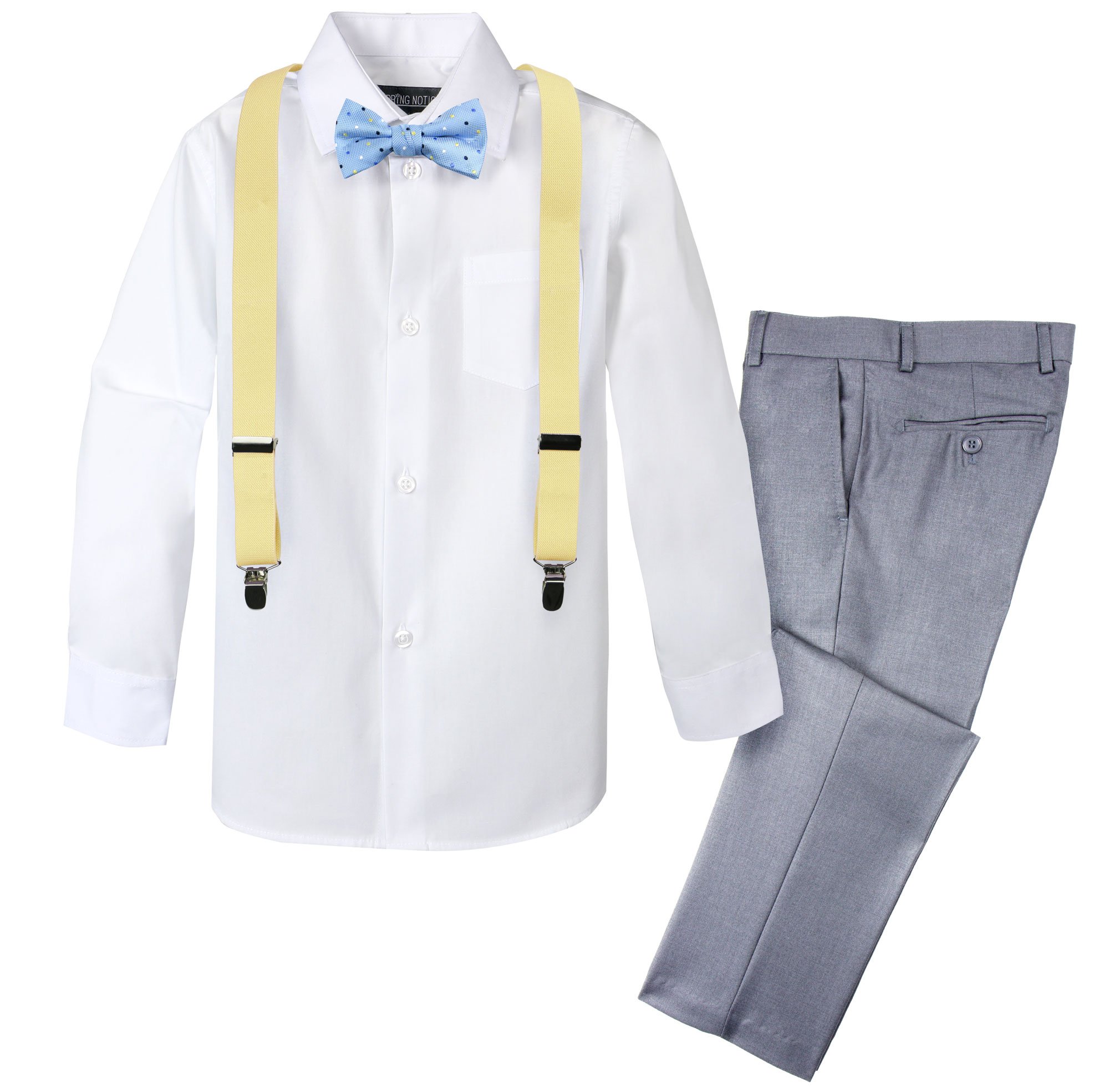 Spring Notion Boys' 4-Piece Patterned Dress up Pants Set