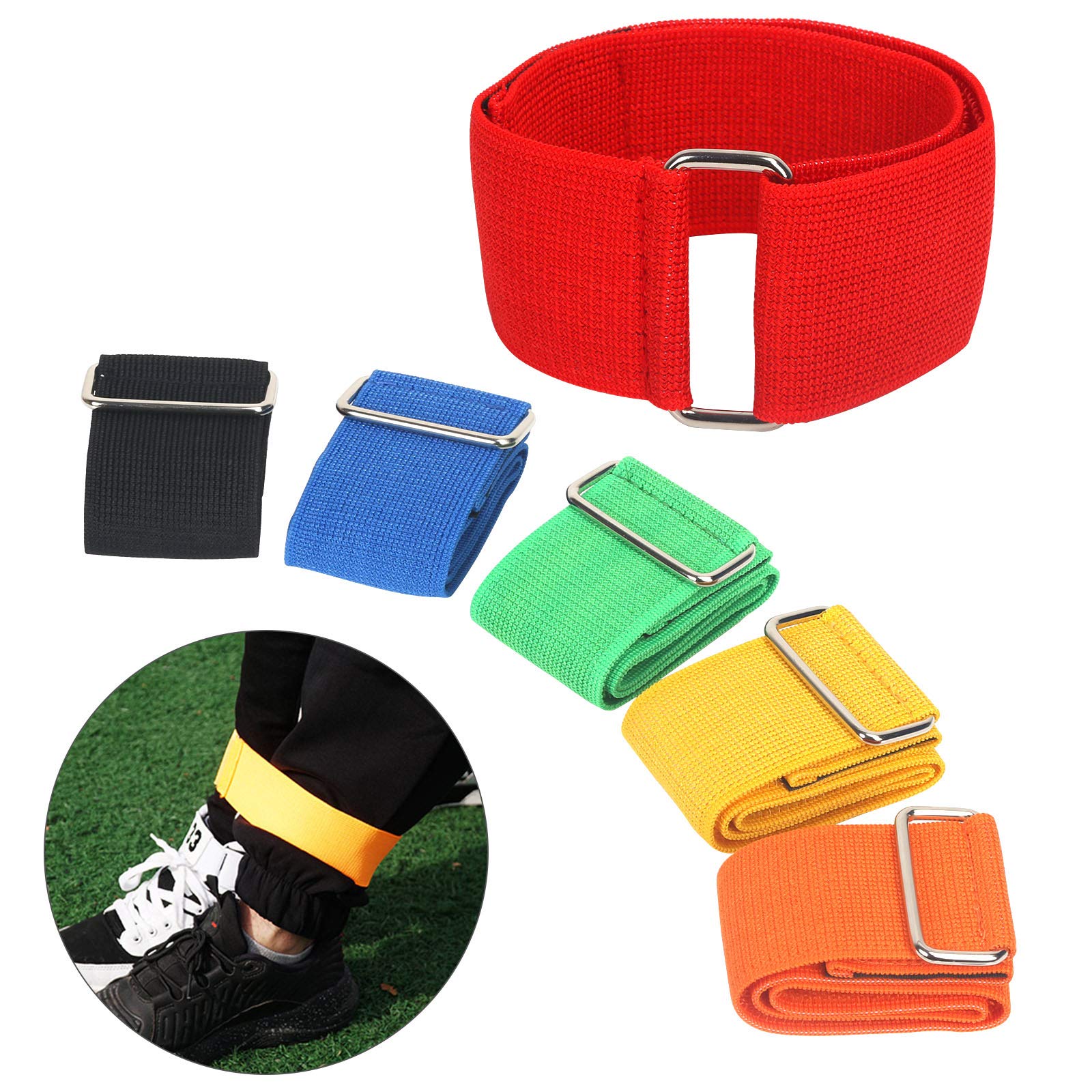 3 Legged Race Band,ZERHOK 6pcs Multicolour Elastic Three Legged Race Bands for Kid Adult Outdoor Activity Birthday Party Traditional Carnival Field Day Backyard Sports Game Relay Race