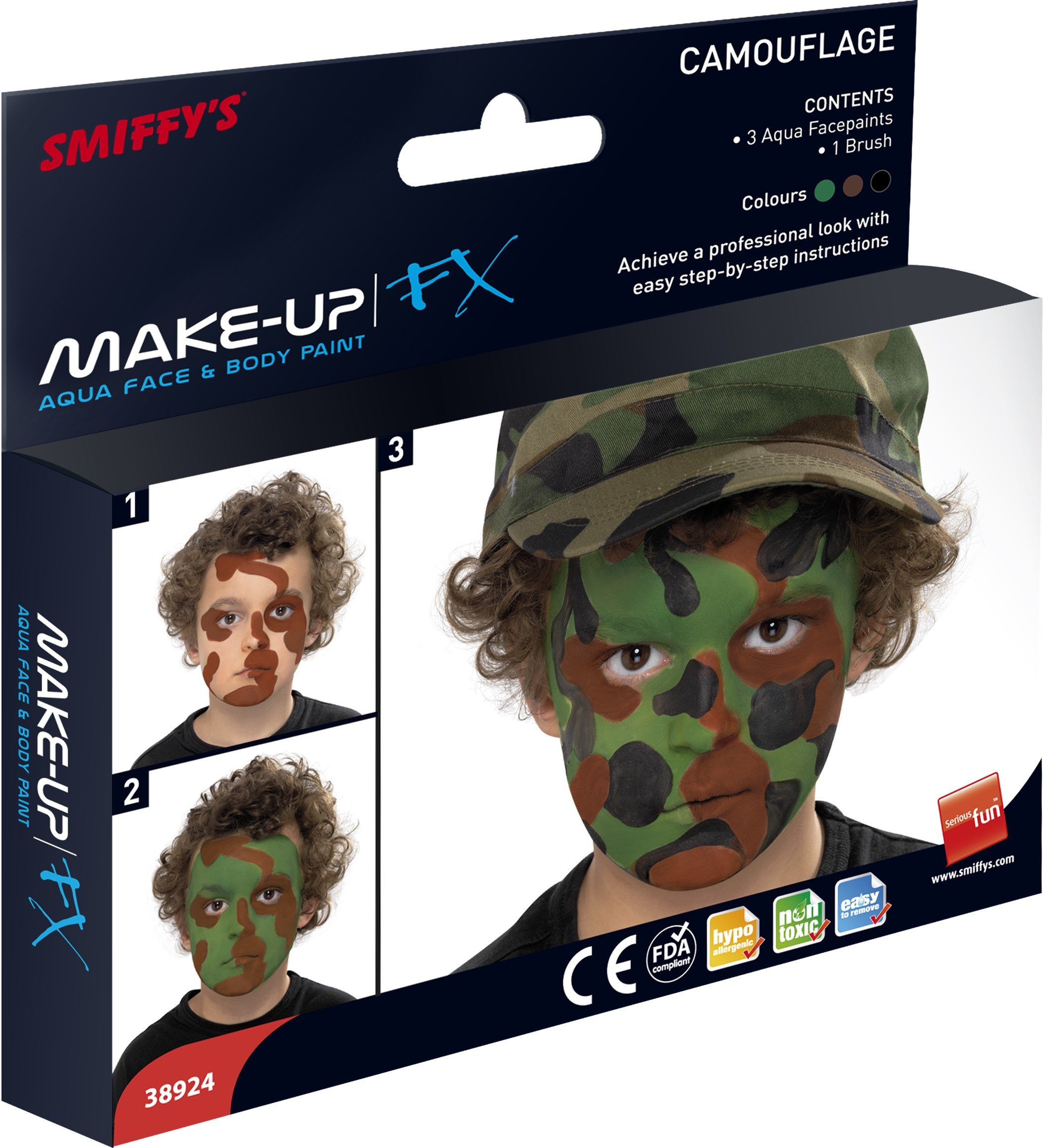 Smiffys Make Up FX, Aqua, Camouflage Kit