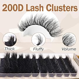 Full Volume Eyelash Clusters DIY Lash Extension 10-18MIX D-Curly Lash Clusters 200D Wispy Individual Lashes Extensions Clusters Eyelashes DIY Lash for Beginners by Focipeysa