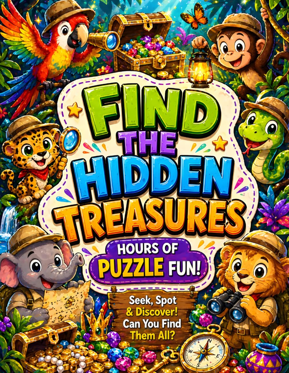 Find the Hidden Treasures: Ultimate Seek and Find Puzzle Book for Kids, Teens & Adults: Seek, Spot & Discover! A Fun Hidden Objects Adventure with ... Scenes & Relaxing Challenges for All Ages