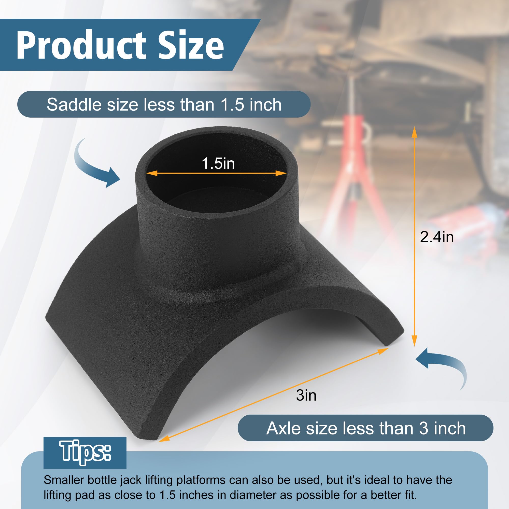 Sella Adattatore Per Cric A Bottiglia, Per Tubo Da 7,6cm/3in Con Materiale In Ferro, Compatibilità 12 Tonnellate, Ideale Per Garage, Sentieri 4x4, Recupero