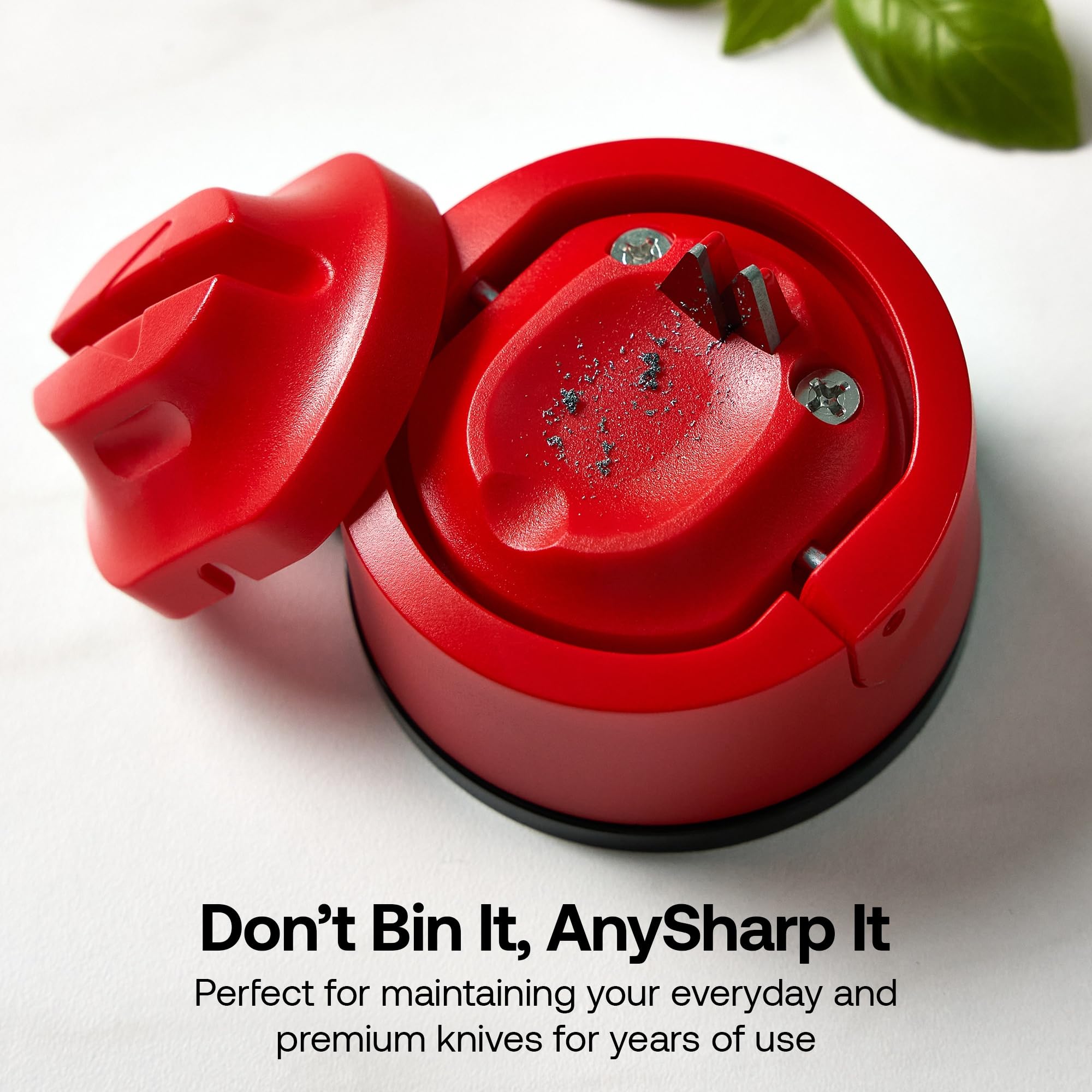 AnySharp Knife Sharpener, Hands-Free Safety, PowerGrip Suction, Safely Sharpens All Kitchen Knives, Ideal for Hardened Steel & Serrated, World's Best, Compact, One Size, Silver — view 80