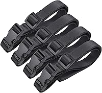 Vigorport Quick Release Nylon Utility Straps - Adjustable 0.75x40 Inch Backpack Luggage Straps, 4 Pack Black for Travel Hiking Outdoors