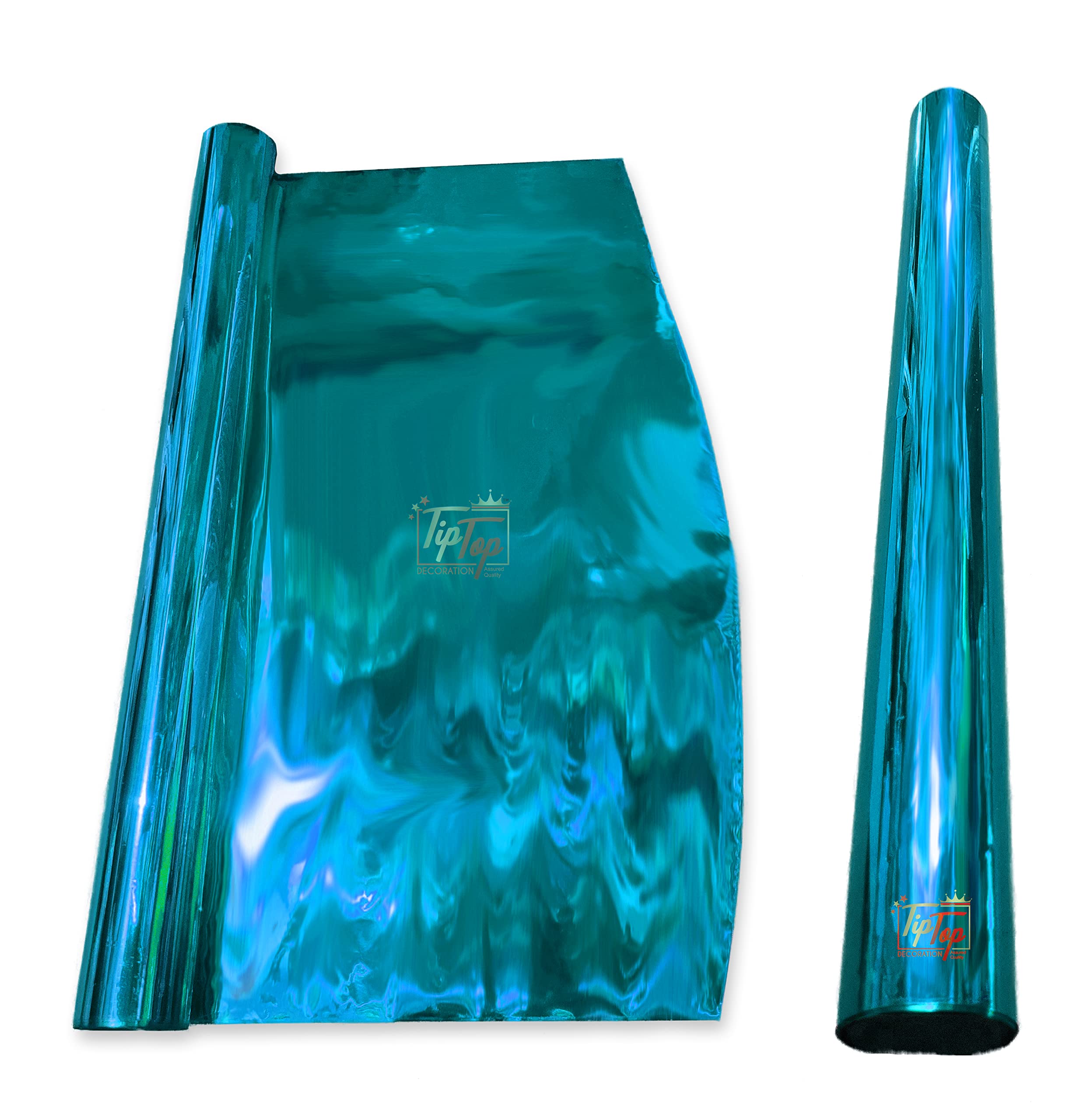 TIPTOP DECORATION Mirror Colour Coated Metalized Polyester Paper Film Roll (55 Meter) (20 Inch) (Sky Blue, 400 G) - Pack of 1-image-24