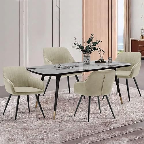 Miniatura 34 de annjoe Juego de 2 sillas de cuero sintético para sala de estar, silla tapizada con patas de metal, para el hogar, cocina, oficina, bistró,