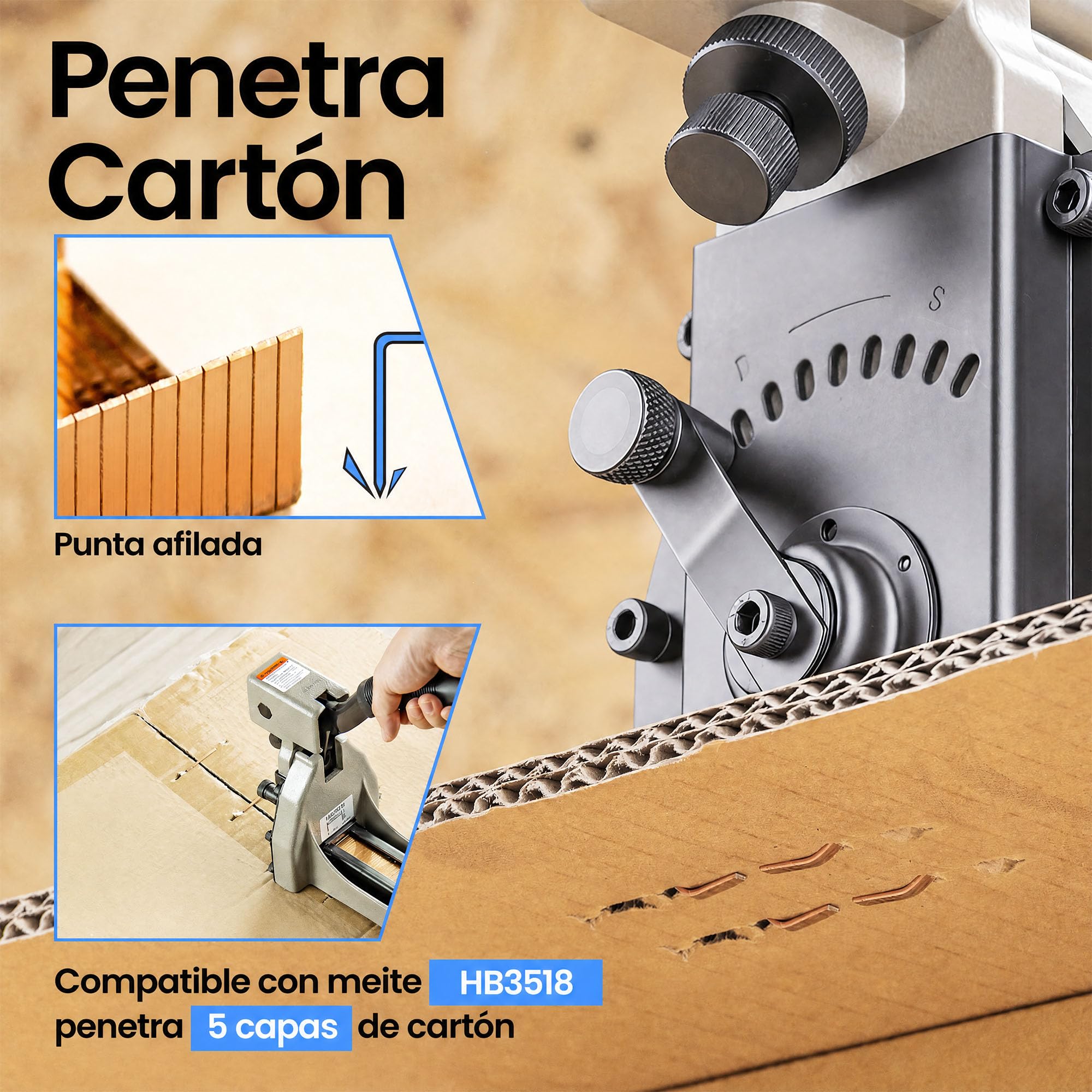 meite Grapas para Cierre de Cajas de Cartón, Calibre 16, Corona Ancha de 34,7 mm, Pata de 15 mm, Recubiertas de Cobre, para Grapadora Neumática o Manual, Embalaje de Cartón, 2.000