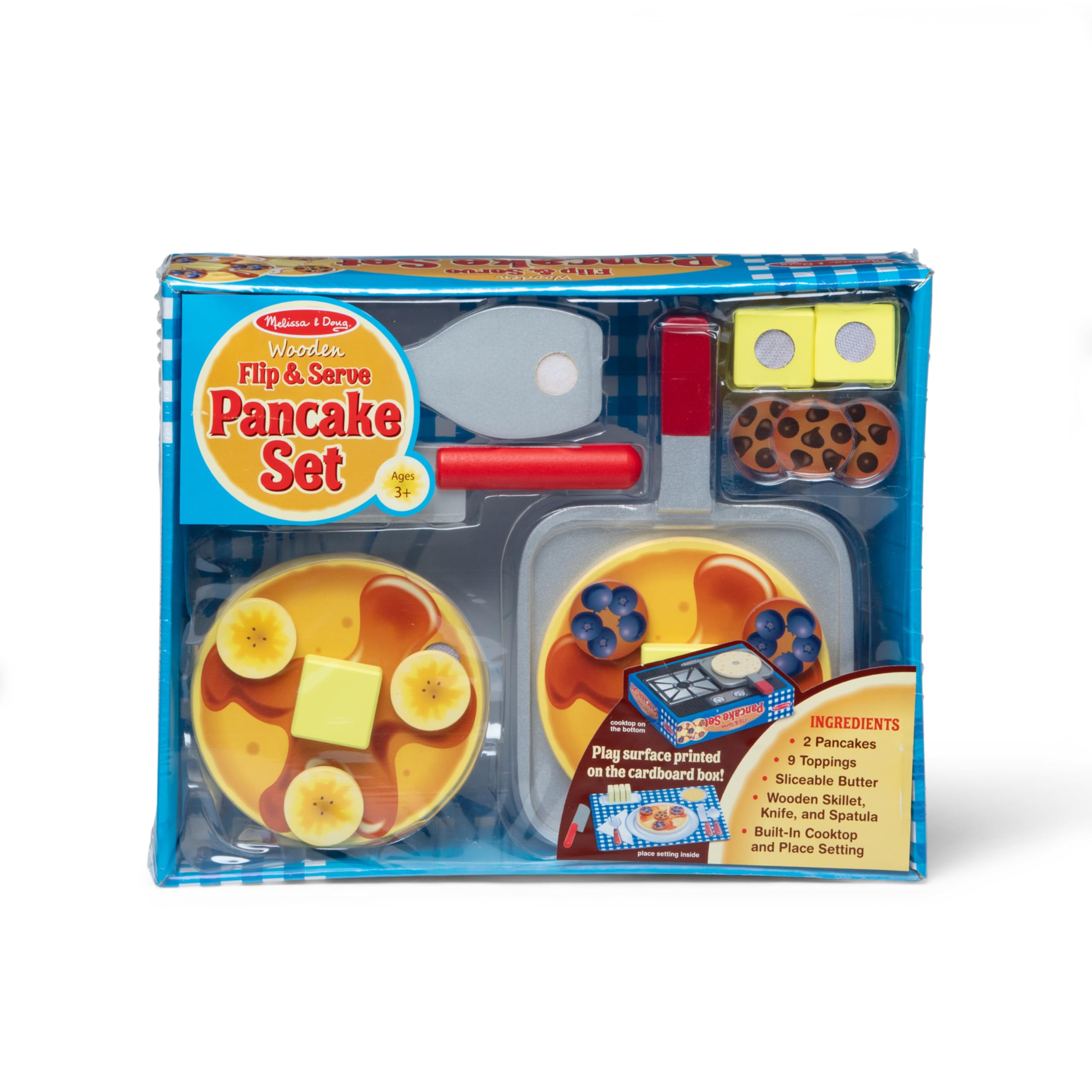 Juego de panqueques Flip and Serve (19 pcs) - Comida de madera para el desayuno 6