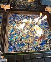 Vista 9 de NUPICK Fire Glass - Mezcla mixta Bahama de 20 libras para hoguera y chimenea de gas, roca de vidrio templado de 1/2-3/4 pulgadas en azul y blanco