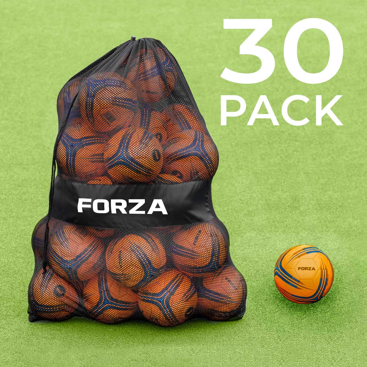 FORZA Pallone Da Calcio E Borsa - Set Di Palloni Di Varie Taglie | Palla Calcio Con Sacco In Rete Incluso | Ampia Gamma Di Palloni Per Partite, Competizioni Ed Allenamento | Attrezzatura Calcio