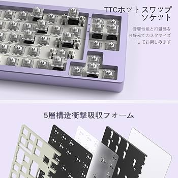 Amazon | Womier S-K71 75%キーボード アルミ合金 無線機械