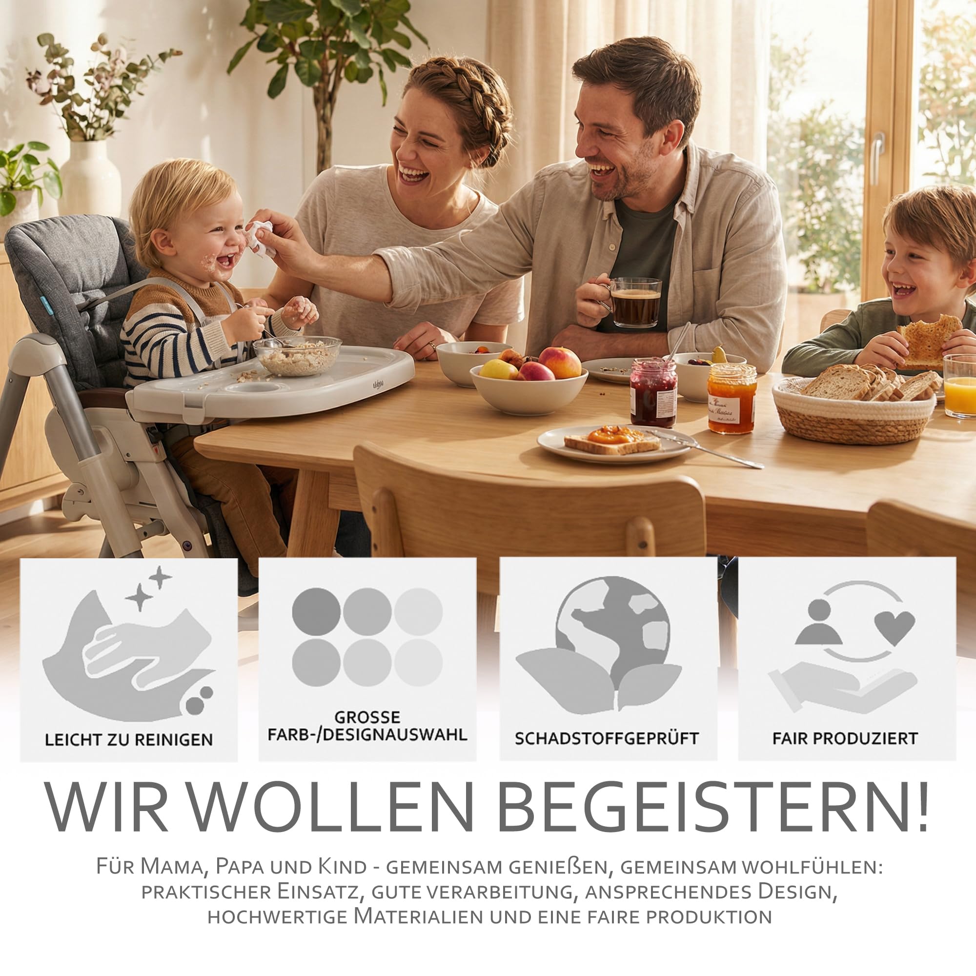 BAMBINIWELT Poszewka na poduszkę do siedzenia, kompatybilna z Peg Perego Prima Pappa Diner, Meliert (ciemnoszary melanż)
