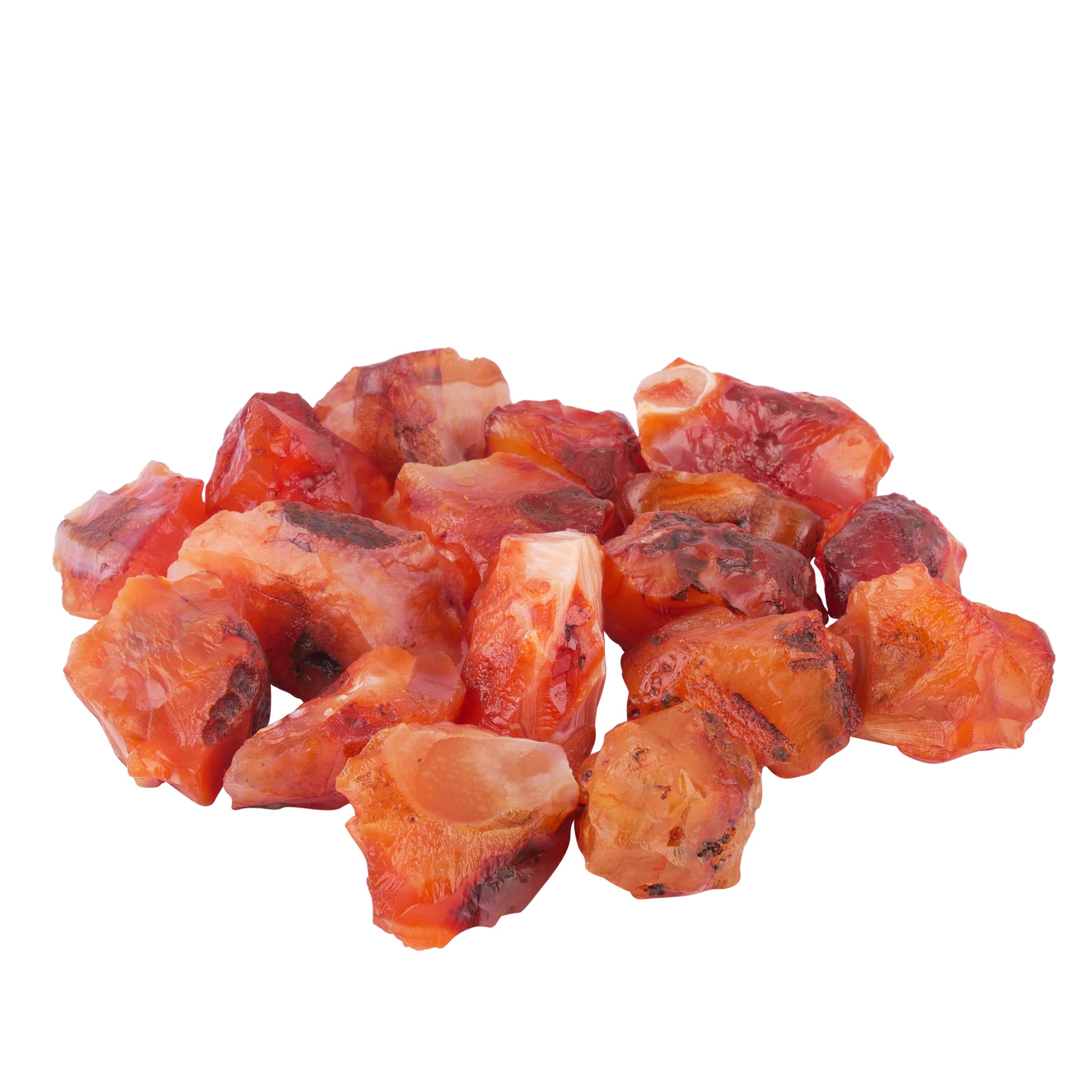 ABHISUBYA Crushed Carnelian Crystal - Raw Stones for Tumbling - Mediation Accessories - Polished Rocks - Crystals Large Natural - Rare Rocks Minerals and Crystals - Positive Energy - 1/2LB