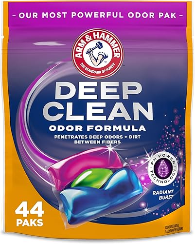 ARM & HAMMER Deep Clean Odor Formula Detergente Power Paks, 44 unidades