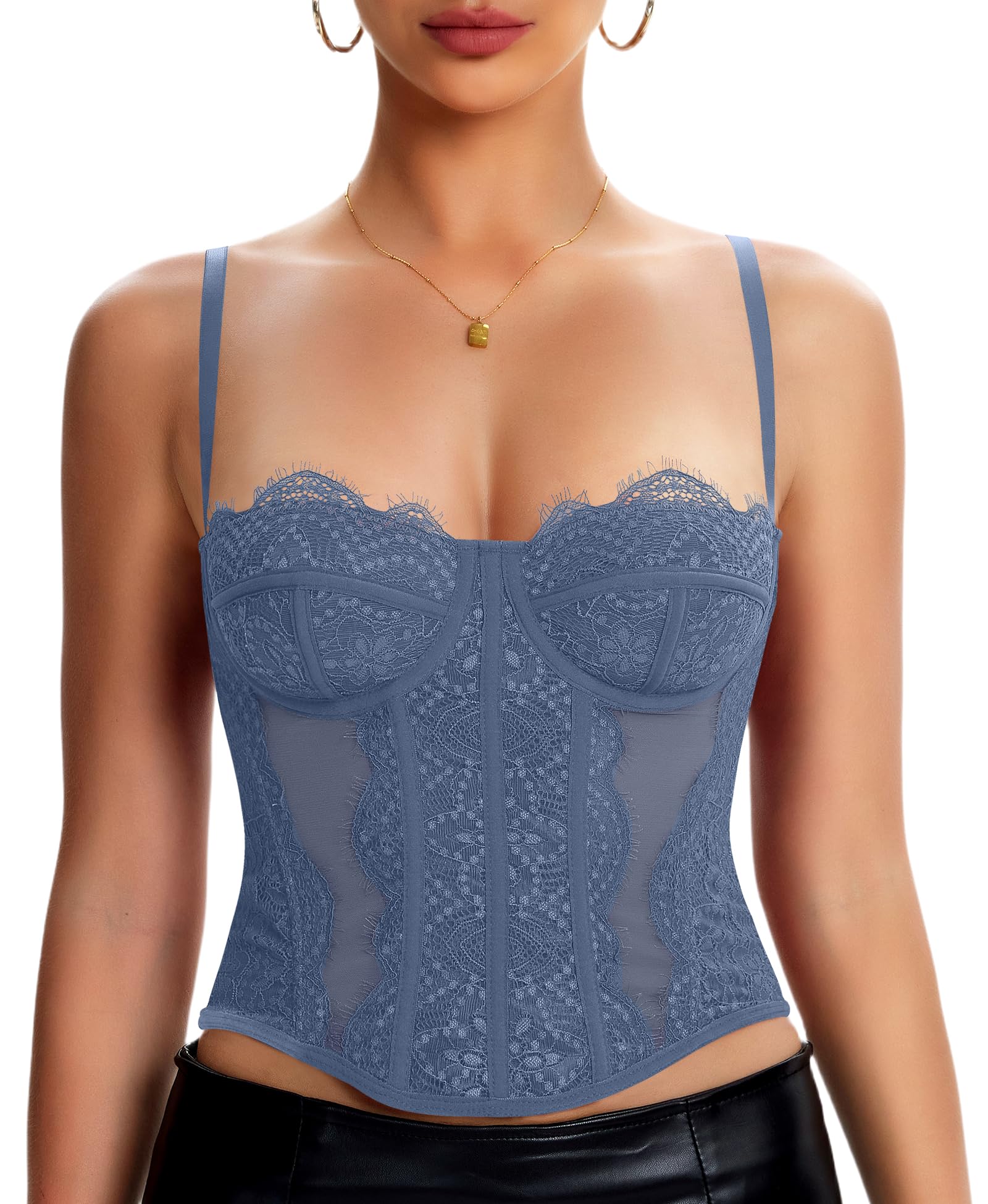 Lace Corset Tops for Women Sexy Bustier Top