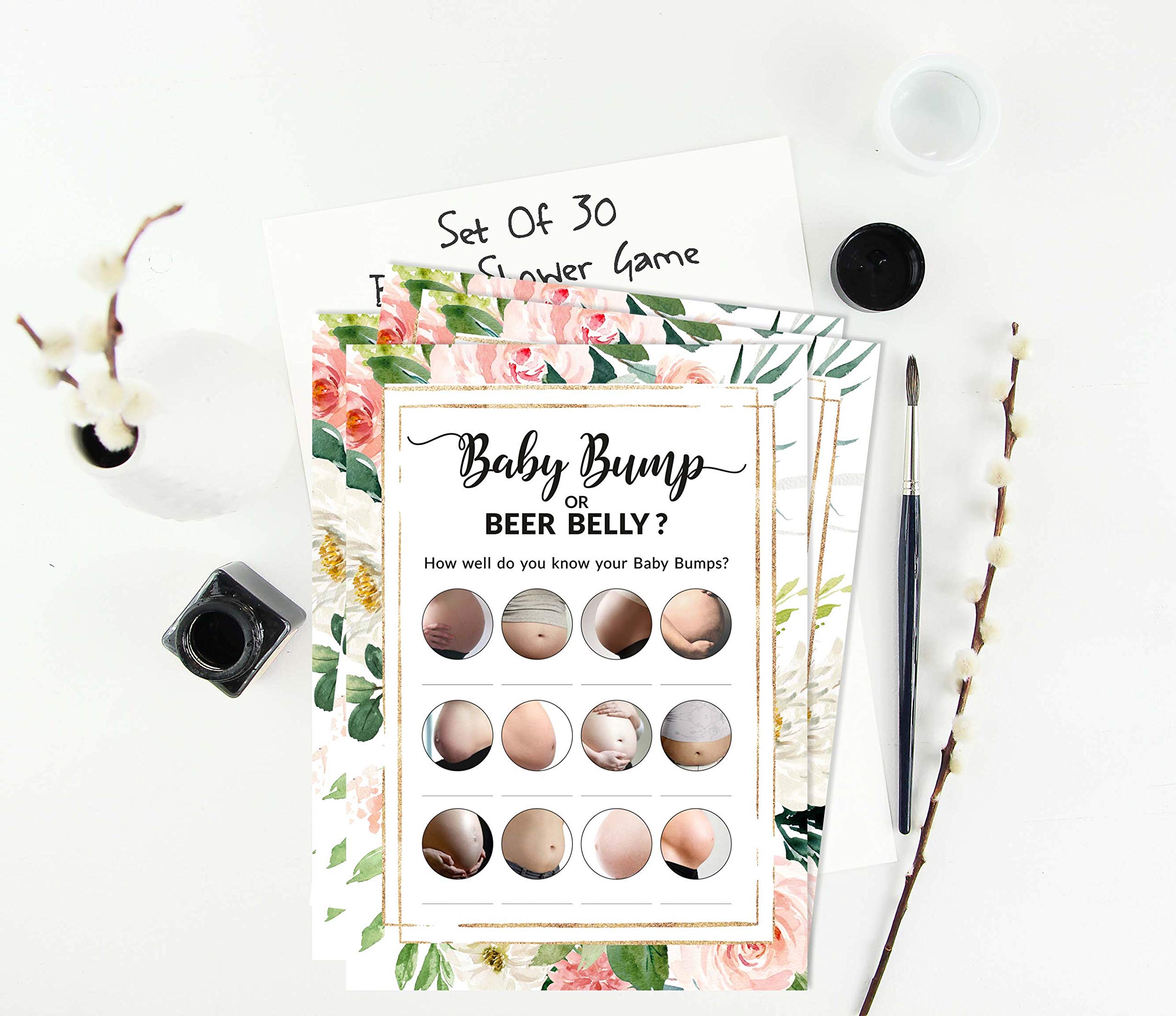 Inkdotpot Baby Shower Spielkarten – 50 Blätter 'Was Ist In Deinem Geldbeutel?' Mit Einhorn-Design, Geschlechtsneutral