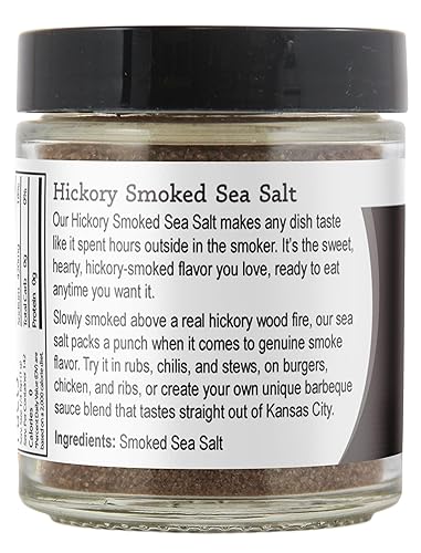 Miniatura 4 de Viva Doria Hickory Smoked Sea Salt (Fine Grain) Hickorywood Salt (5 oz glass jar)