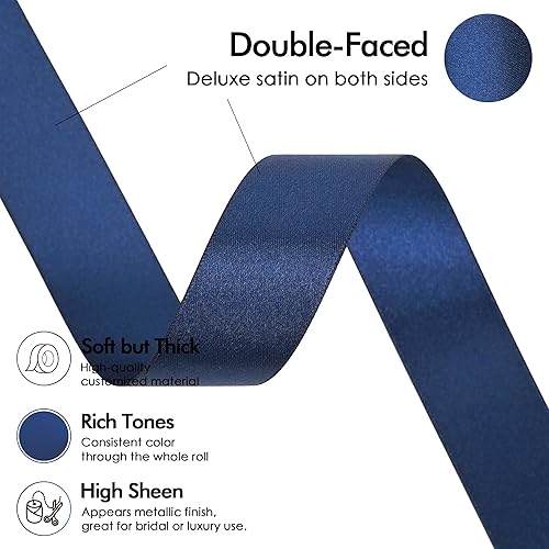 Vista 1090 de MEEDEE Orange Satin Ribbon - 1.5 inch Double Faced Satin Ribbon, 50 Yards - Neon Tangerine - For Christmas, Thanksgiving, Halloween, Weddings