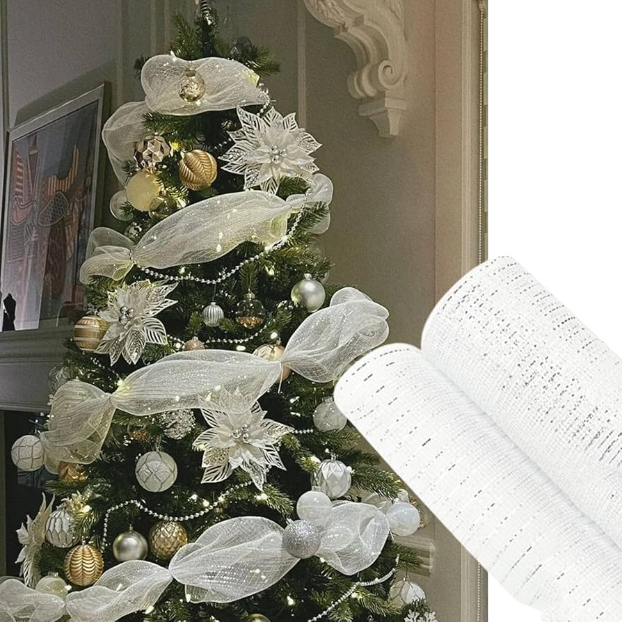 180cm クリスマスツリー シルバーリボン クリスマスツリーセット シルバー 150cm/180cm/210cm/240cm 高さ