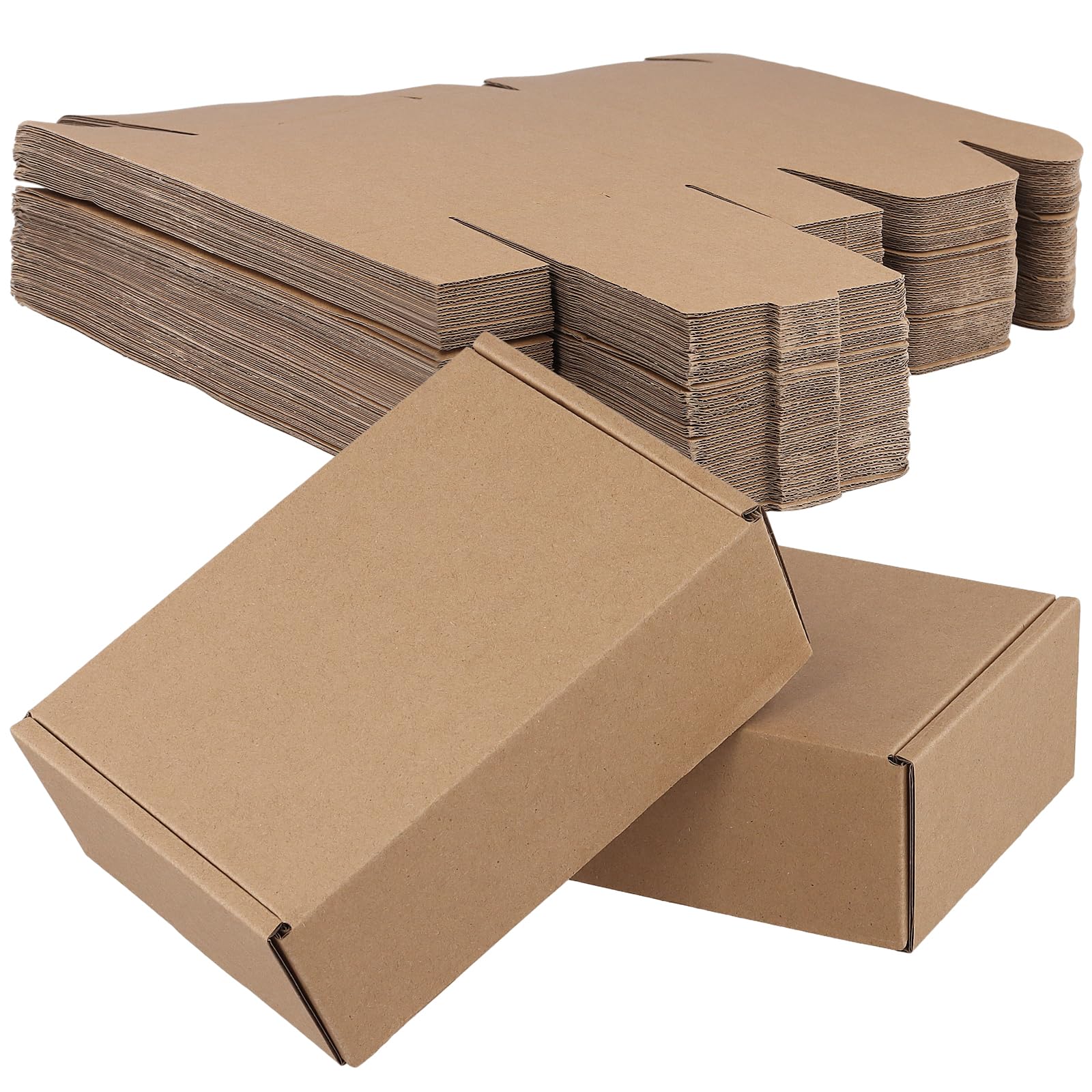 MAKTSAM 40 PCS 15x10x5cm Brown Cardboard Boxes, Small Parcel Boxes, Rectangle Cardboard Shipping Boxes for Posting Storing