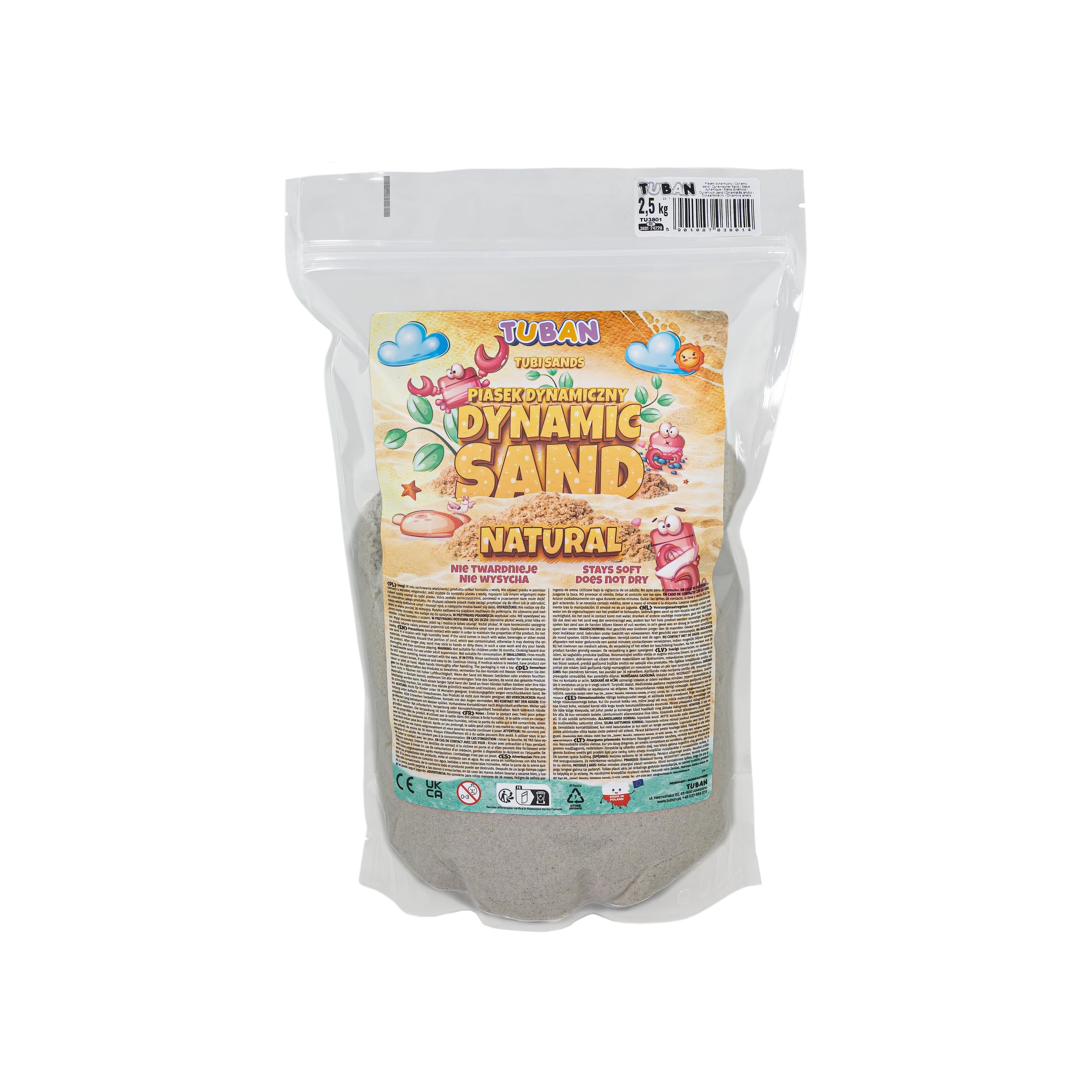 TUBAN kinetischer Sand - natürliches Spielsand 2,5 kg sensorisches Spielzeug