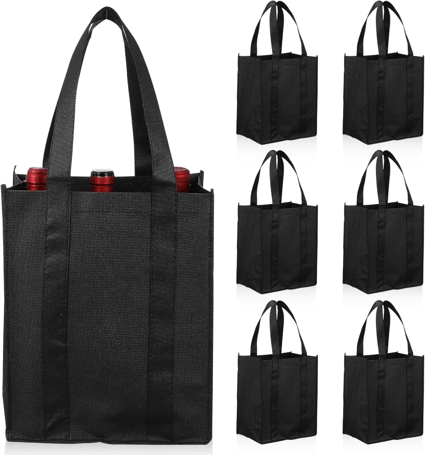 PATKAW 6pcs Wine Bottle Carrier 6 Compartments Wine Tote