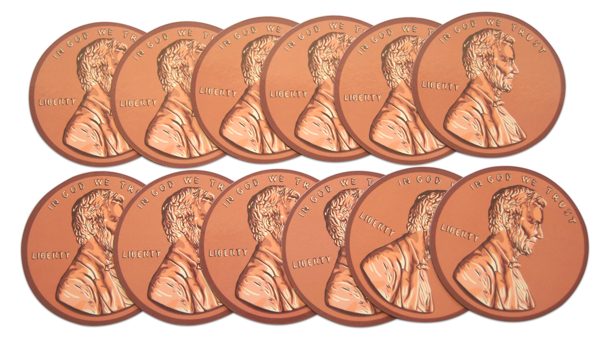 Novel Merk American Penny Coin - Dollar Currency Circle Teacher Decorations Small Refrigerator Magnet Set Miniature Design (12 Penny) - Image 5