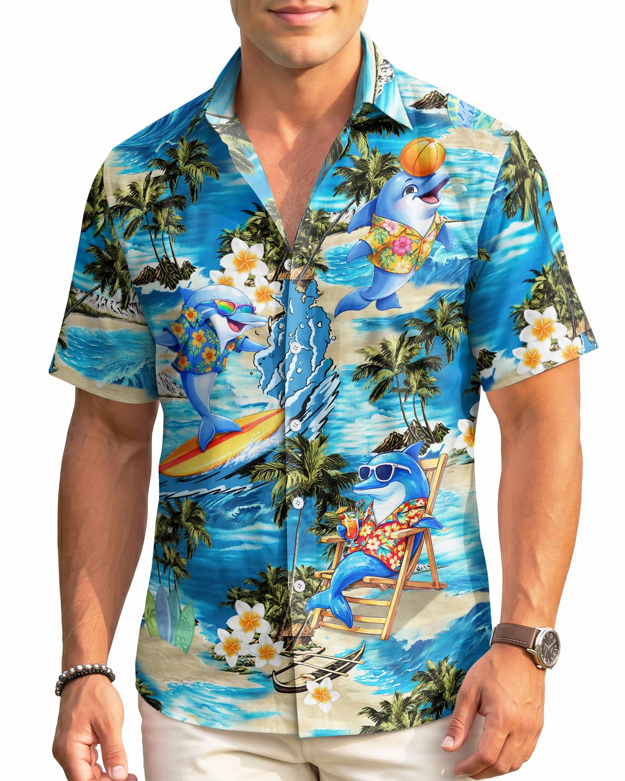 99TIMORO Funny Film Summer Button Down Shirt Men Short Sleeve Top