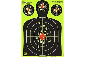 Easily See Your Shots Burst Bright Yellow on Silhouette Splatter Target 18 x 24 in.