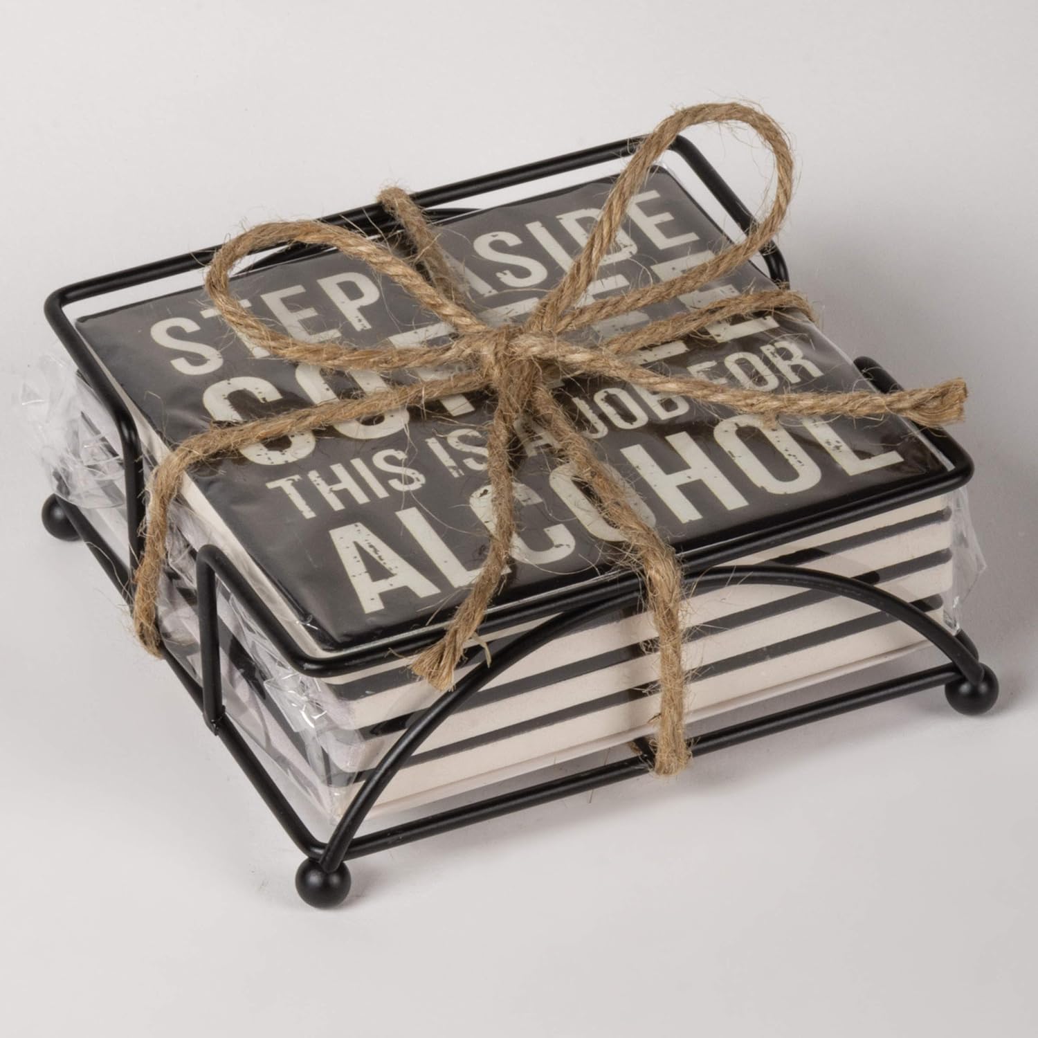 Primitives By Kathy Absorbent Stone Coaster Set, 4-Piece, DAA