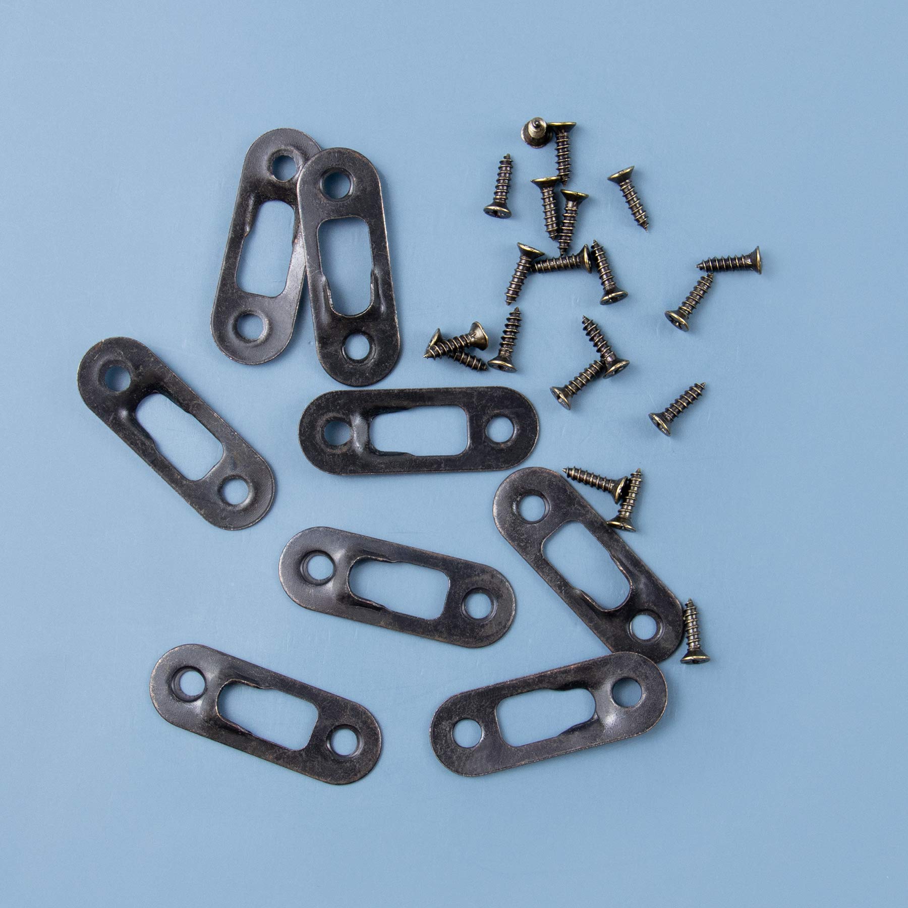 HARSKIYER 30 Pcs 1 Inch Silver Keyhole Hangers, Round Plate HARSKIYER 30 Pcs 1 Inch Silver Keyhole Hangers, Round Plate