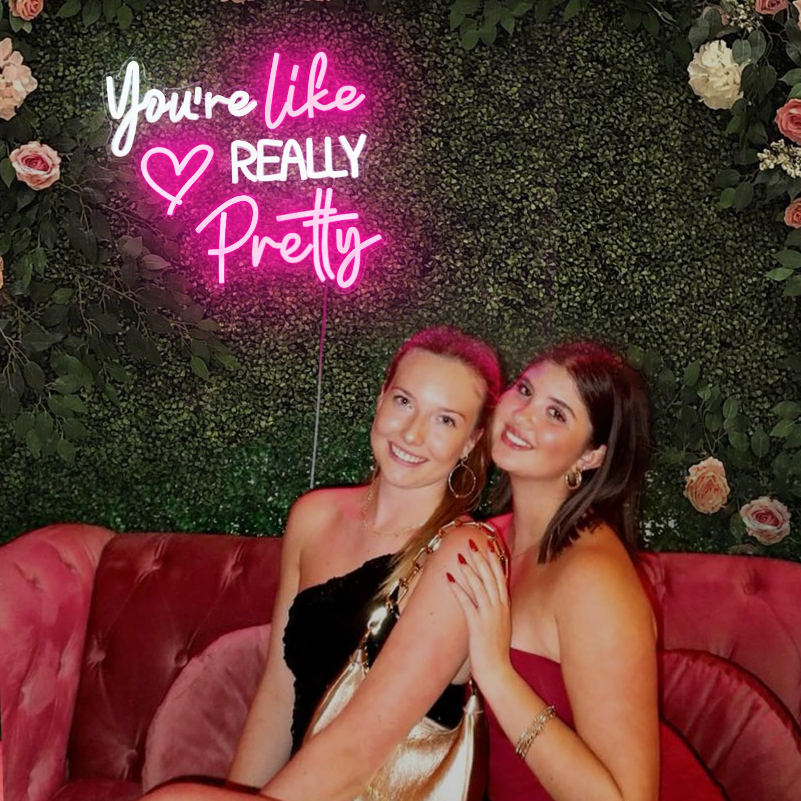 Your Like Really Pretty neonowy znak do dekoracji ścian, różowy wystrój pokoju znak LED na ścianę sypialni, neonowe światło ze ściemniaczem, różowa dekoracja ścienna zasilana przez USB z