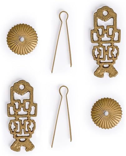 Miniatura 6 de Regal Dynasty - Juego de 2 tiradores de latón de 4.3 pulgadas, diseño arquitectónico, de interiores, herrajes para personalización de gabinetes de