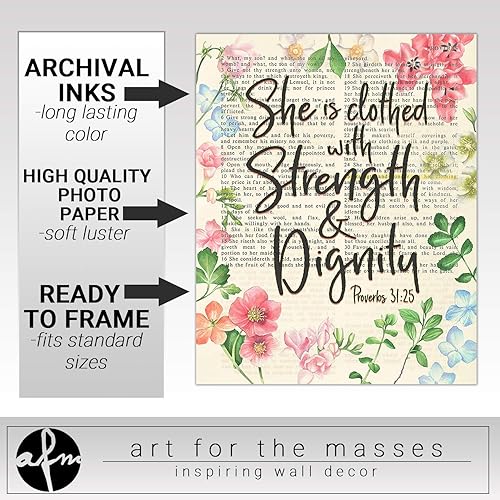 Miniatura 4 de Psalm 46:5, Proverbs 31:25, Esther 4:14, Luke 1:45 Christian Art Prints for Her, Set of 4, Unframed, Bible Verse Scripture Wall Decor Poster, 8x10