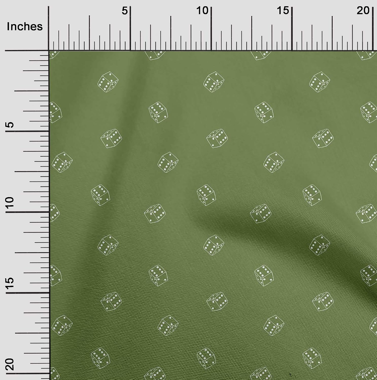 oneOone Viscose Chiffon Green Fabric Retro Dice Craft Projects Decor Fabric Printed By The Yard 42 Inch Wide
