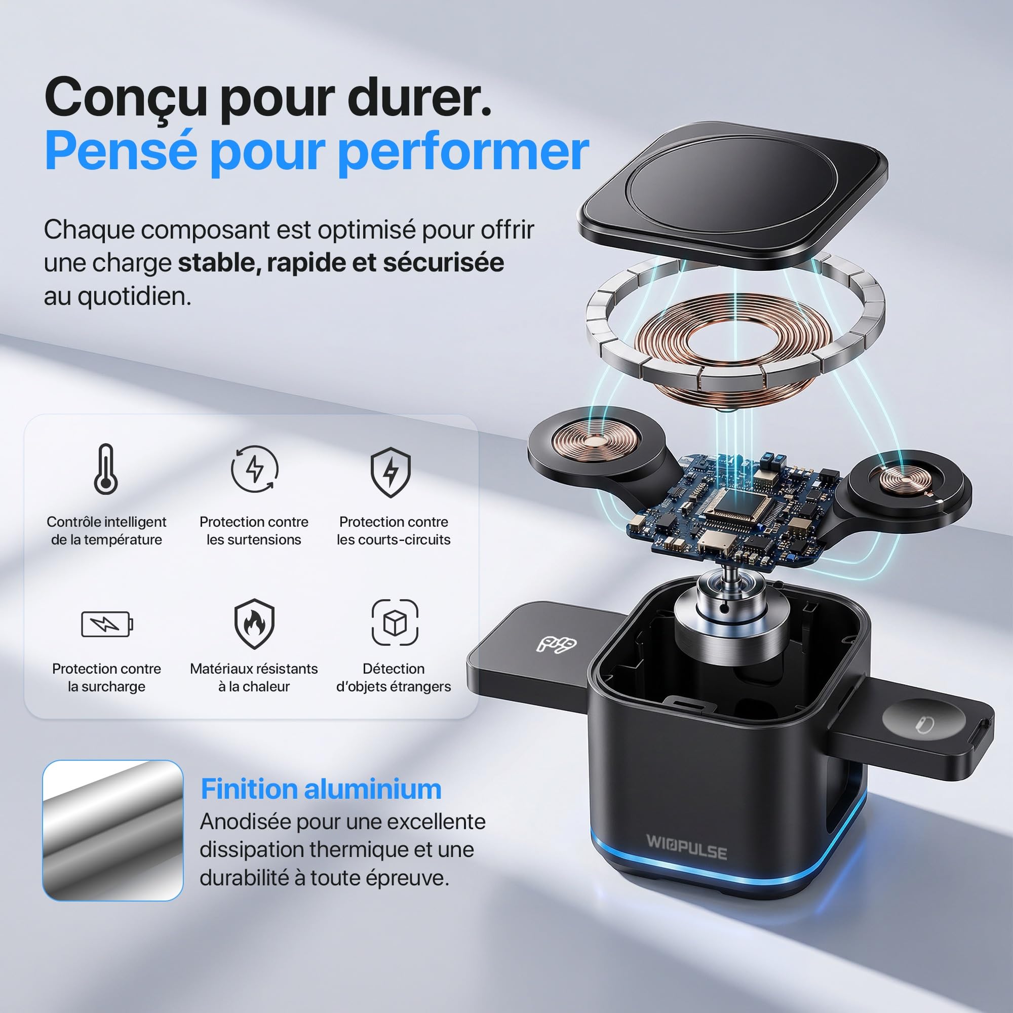 Station Charge 3en1 sans Fil pour iPhone Apple Watch AirPods