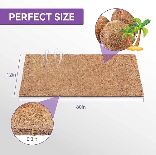 Miniatura 3 de CEED4U GROWNEER - Forro de coco natural de 80 x 12 pulgadas, hoja de fibra de coco, tapete de coco para maceta, cesta colgante, caja de ventana,