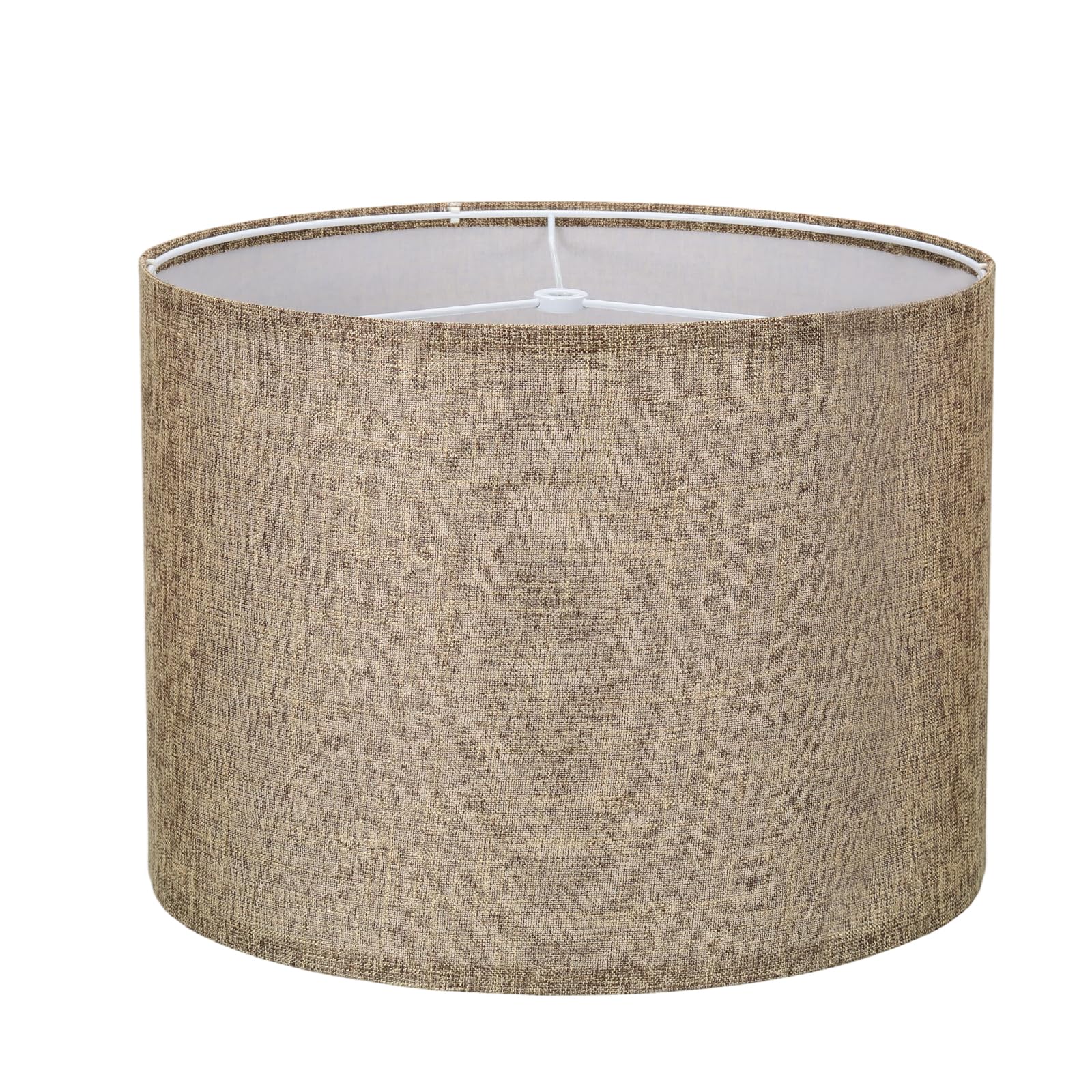 VIAPUICE Drum Fiber Fabric Lampshade 13"x 13"x 10" Spider Fitter-Coffee