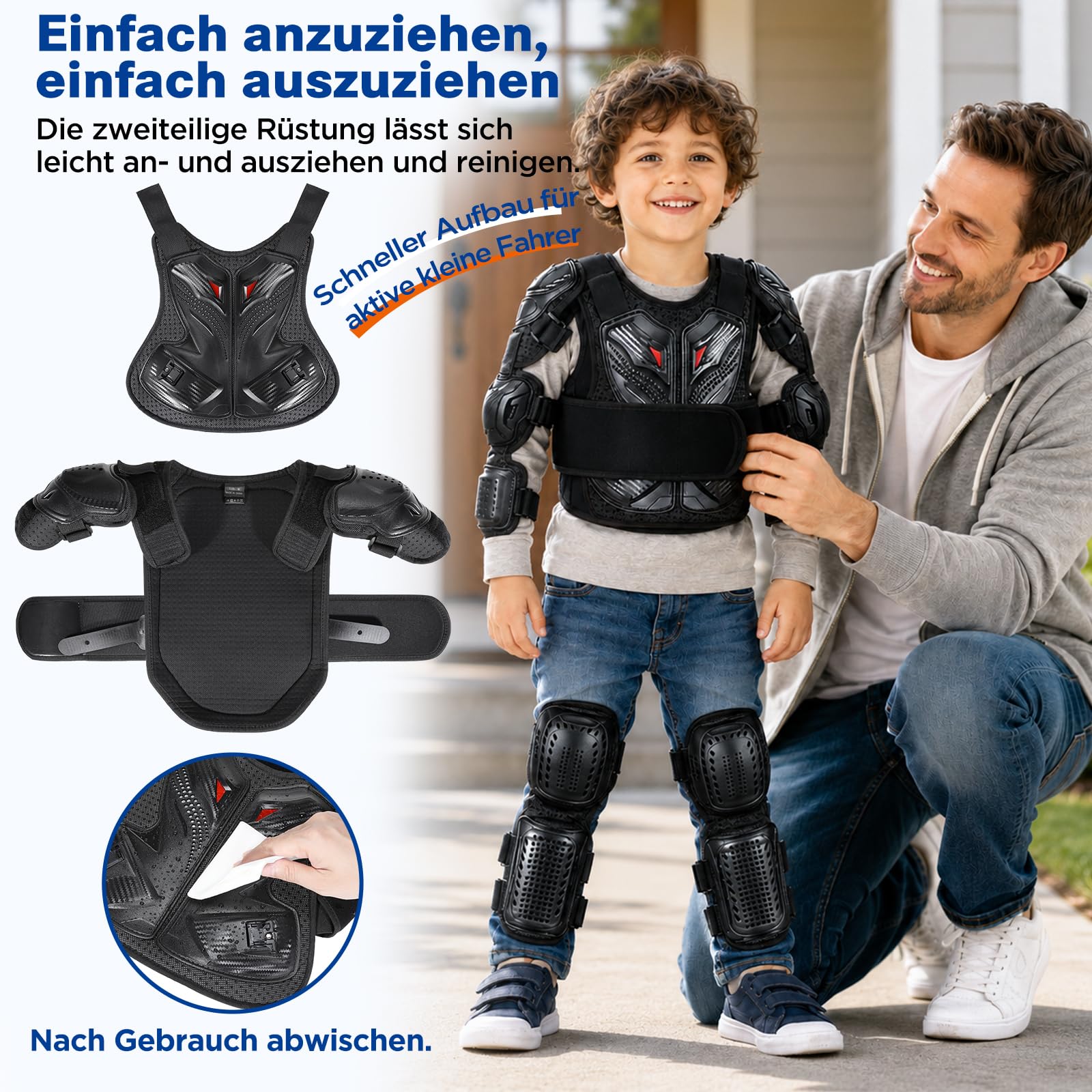 yeesport MTB Brustpanzer Kinder Protektoren Rückenprotektor Set