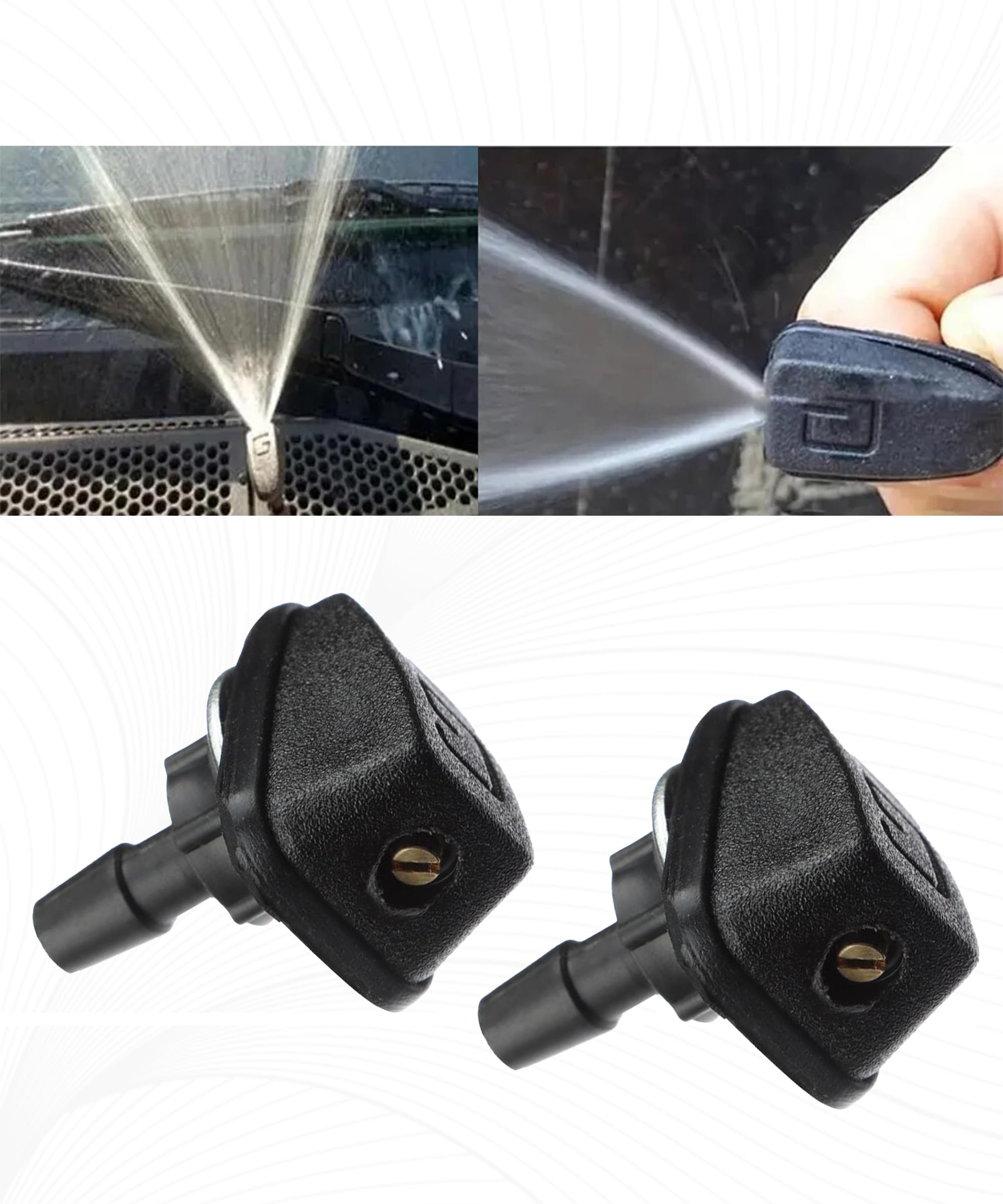 2PCS Accessoires Auto,Buses de Jet de Lave-glace,Kit de Réparation du Tuyau D'essuie-glace,Connecteur de Tuyau de Lavage,Réglage de la Buse D'essuie-glace,Convient à la Plupart des Véhicules