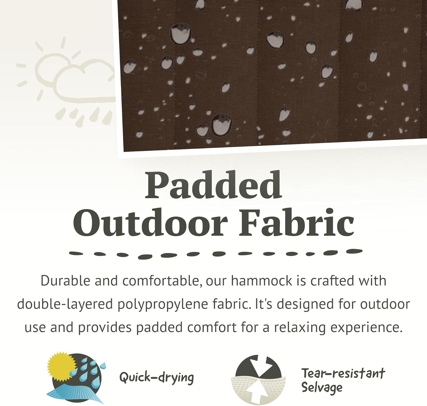 LA SIESTA® Alabama Quilted Hammock with Spreader Bar & Nautico Stand - Portable Weatherproof Large Outdoor Hammock with Stand, 2 Person Hammock with Stand for Outside Patio Porch - XL King, Arabica