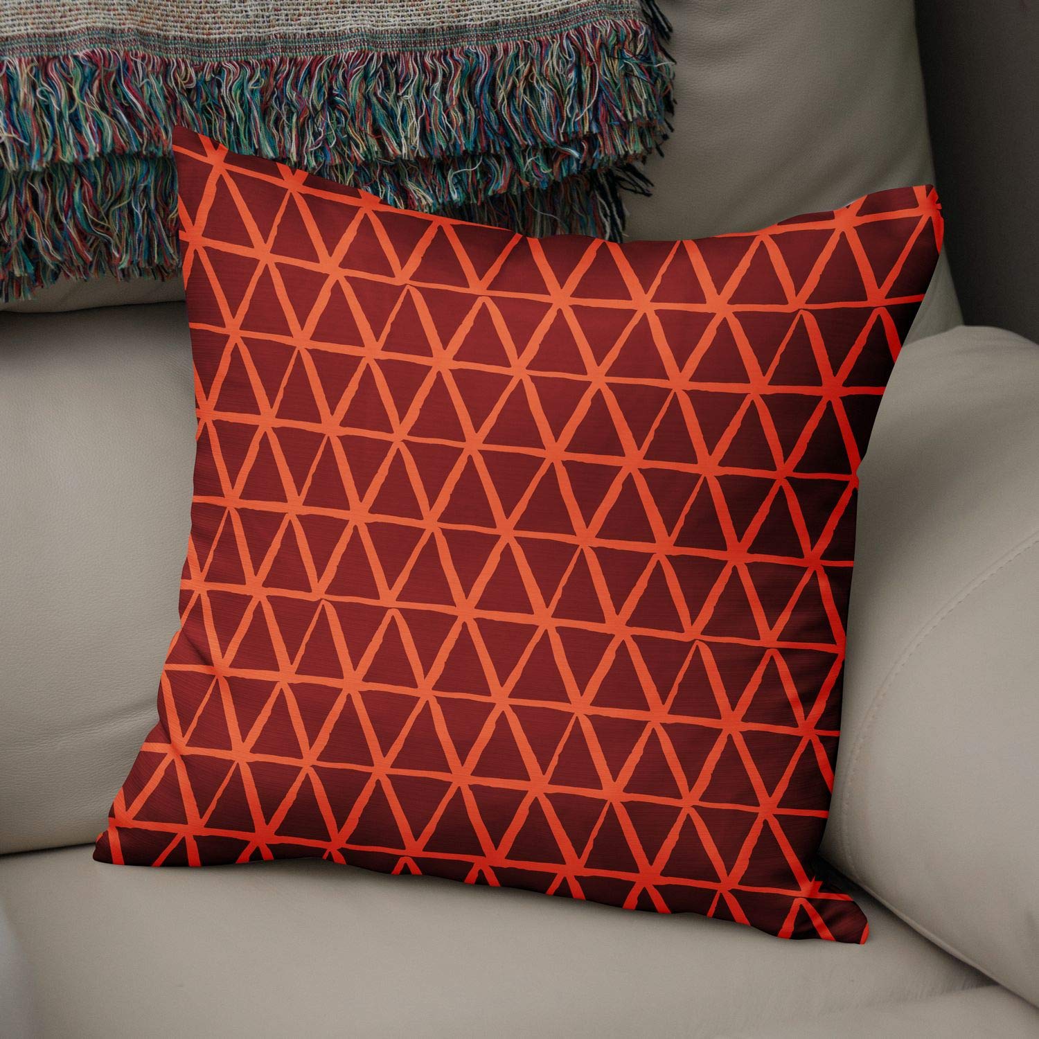 Le Jardin Du Lin Kissenbezug 50x50 Cm – Orange & Bordeaux, Design Aus Der Türkei